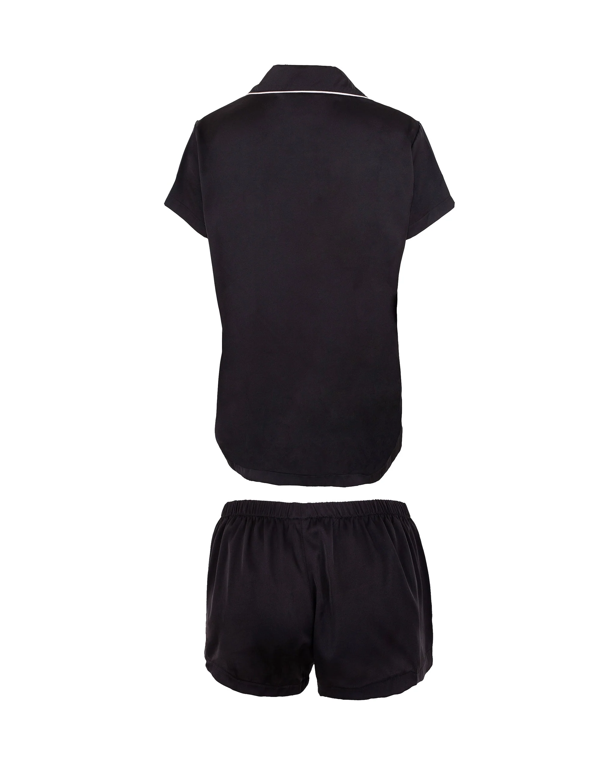 Abigail Shirt and Short Set Black/Pale Pink - Image 6
