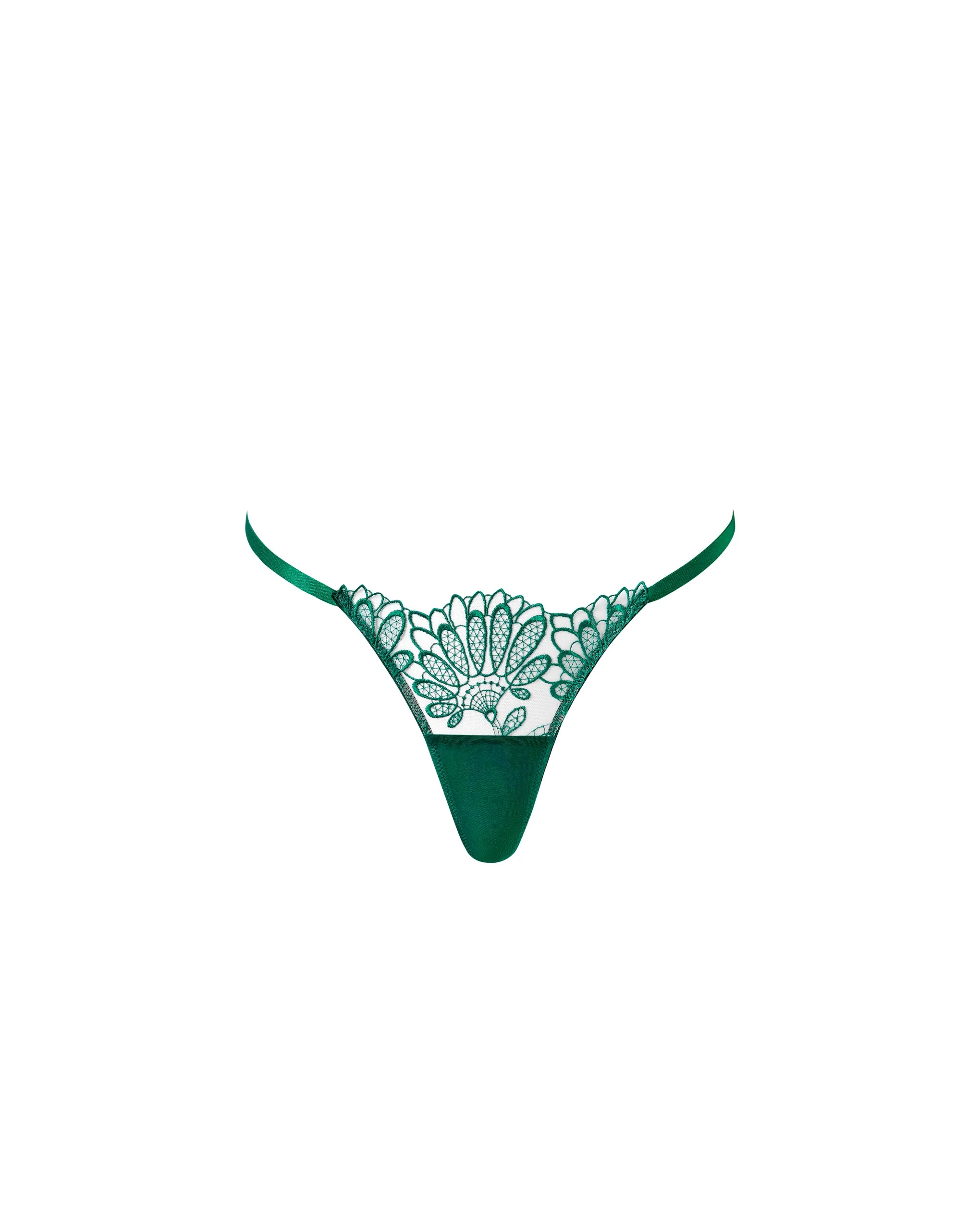 Amaris Sheer Floral Thong Green - Image 5
