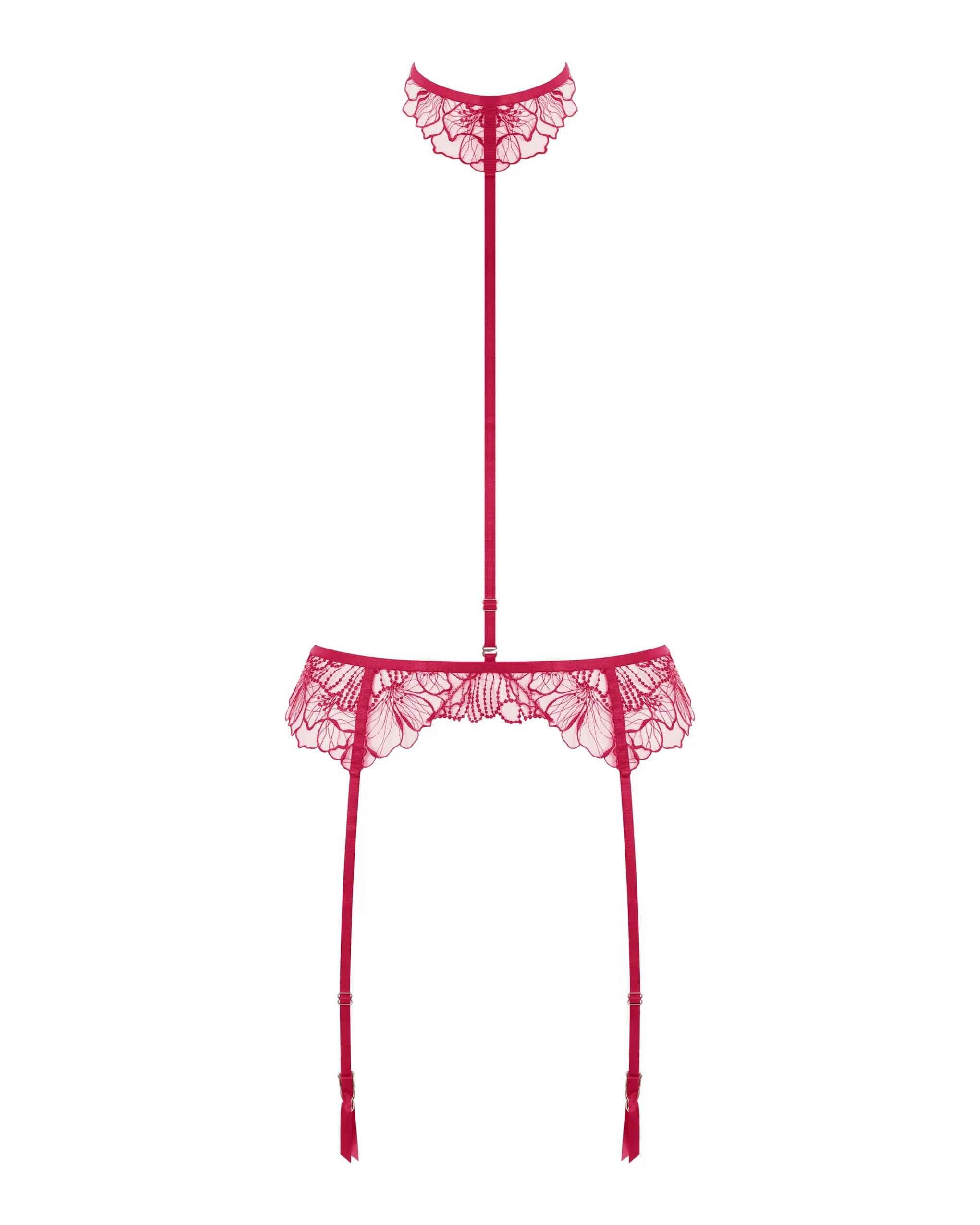 Amarosa Suspender Harness with Detachable Collar Pink - Image 5
