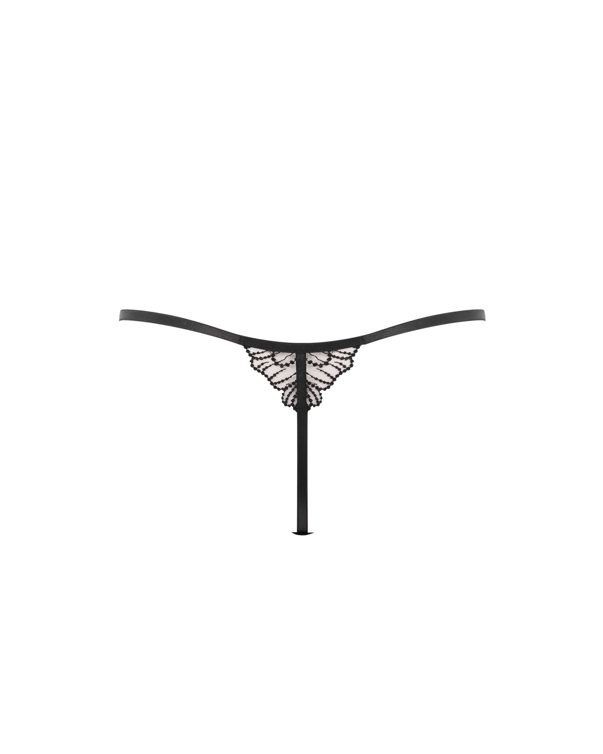 Amarosa Floral Embroidered Thong Black - Image 6