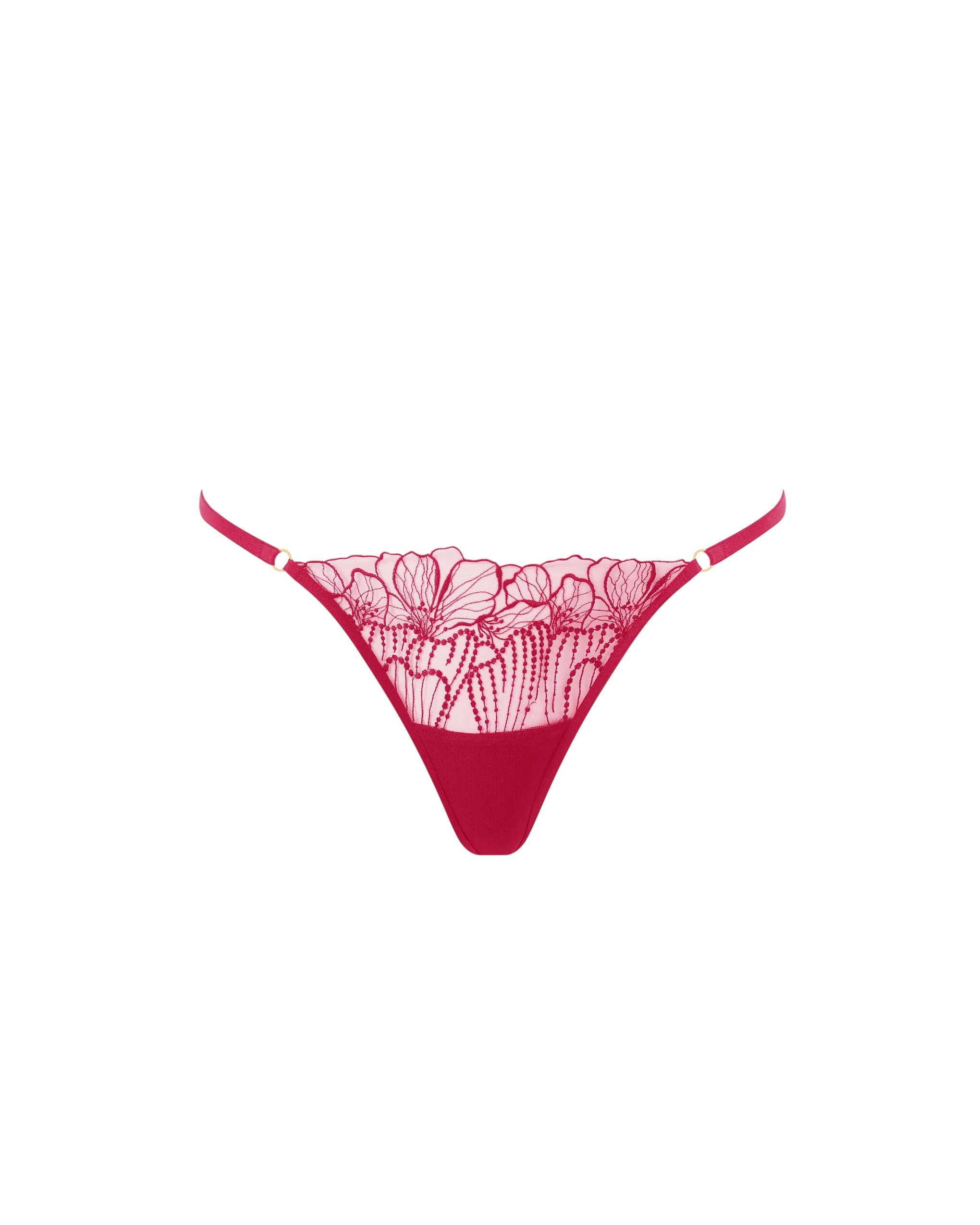Amarosa Floral Embroidered Thong Pink - Image 5