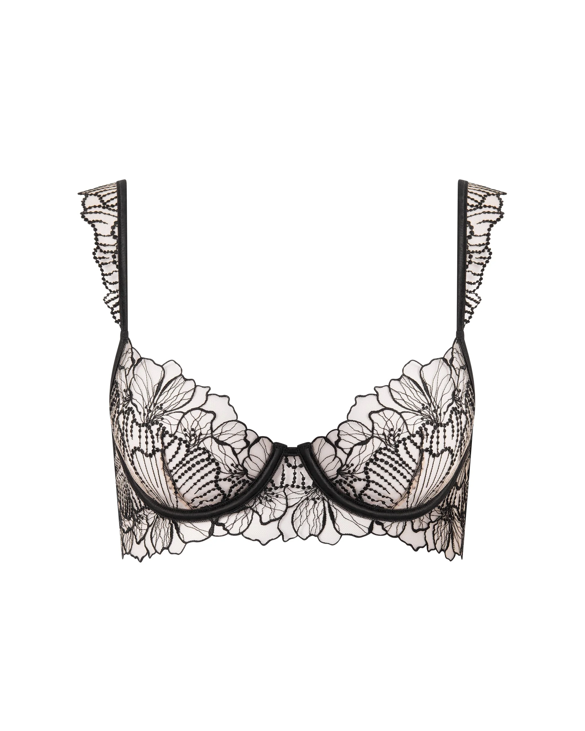 Amarosa Floral Embroidered Bra Black - Image 5