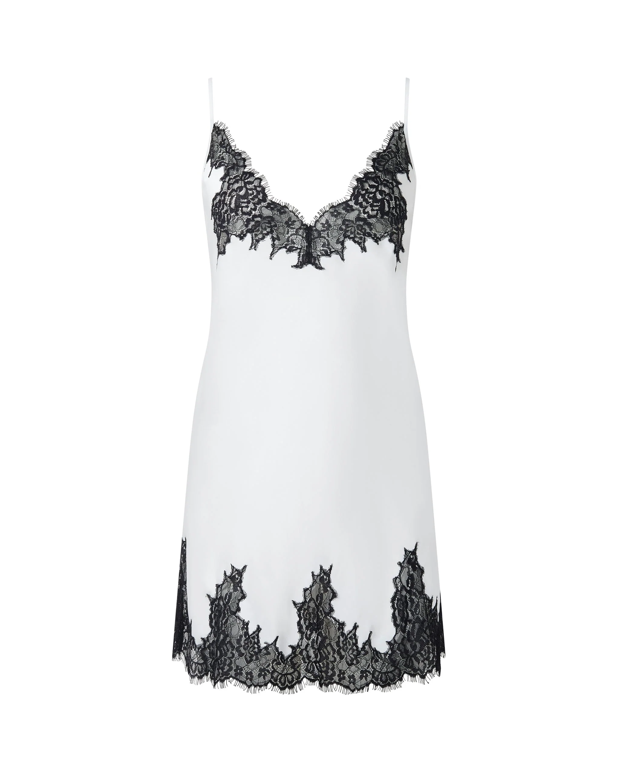 Anastasia Luxury Satin Chemise Ivory/Black - Image 5