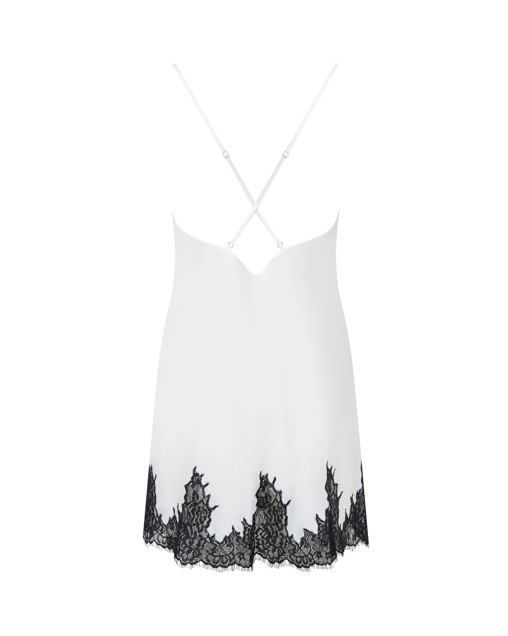 Anastasia Luxury Satin Chemise Ivory/Black - Image 6