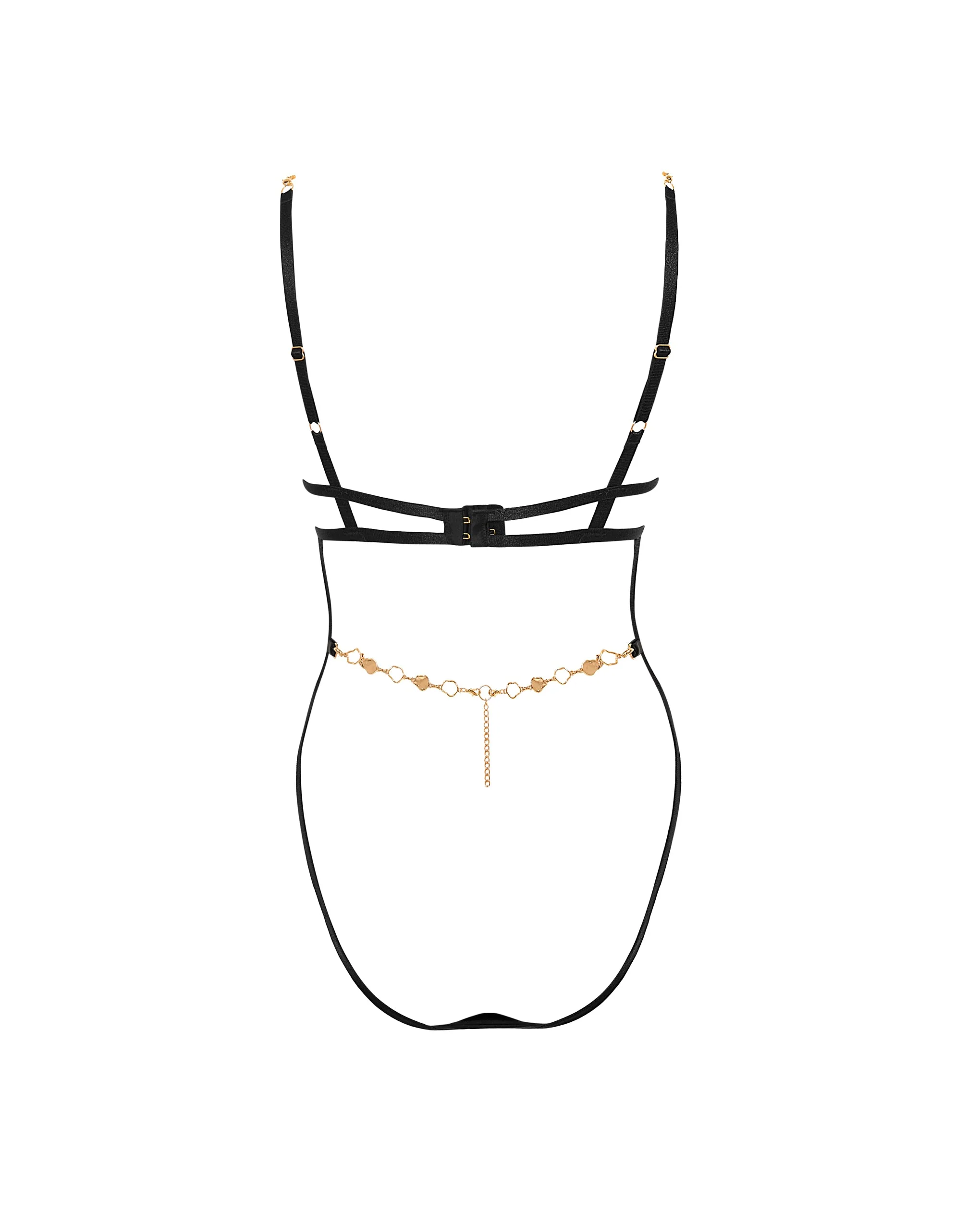 Azalea Open Bodysuit Black/Gold - Image 6