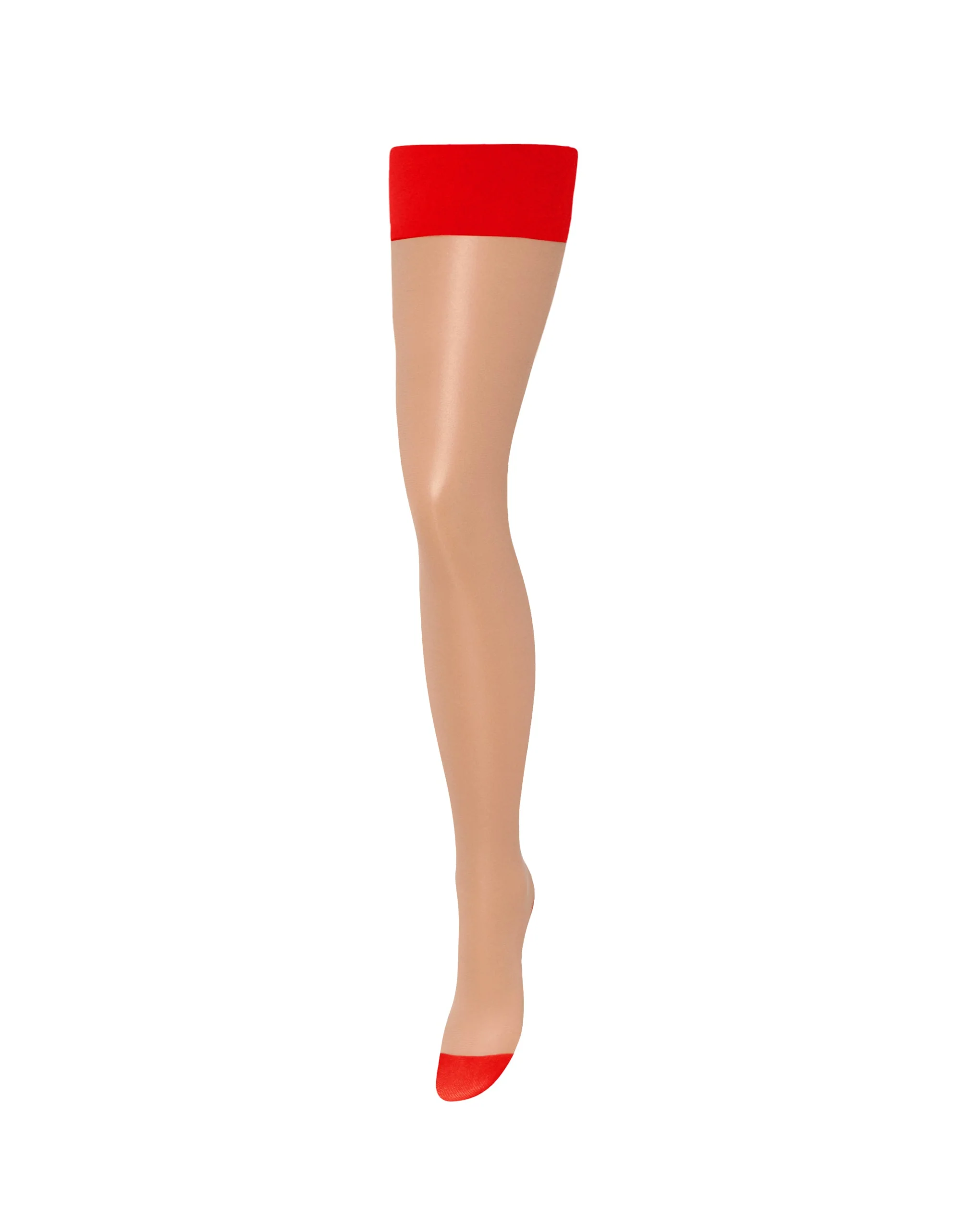 Back Seam Leg/Plain Top Stockings Sheer/Red - Image 6