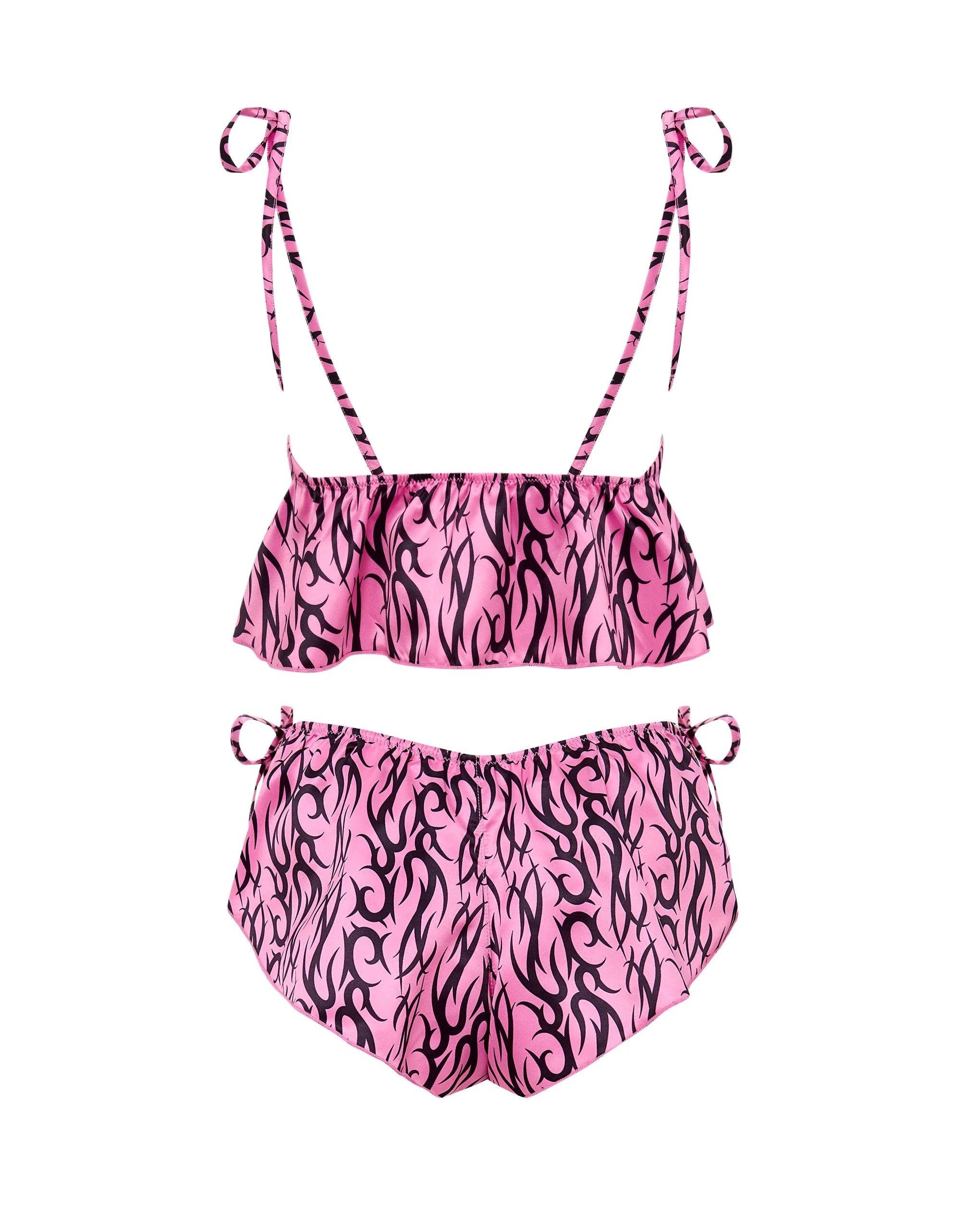 BB x Ashley Williams Tattoo Print Luxury Satin Crop Cami and Short Set - Image 6