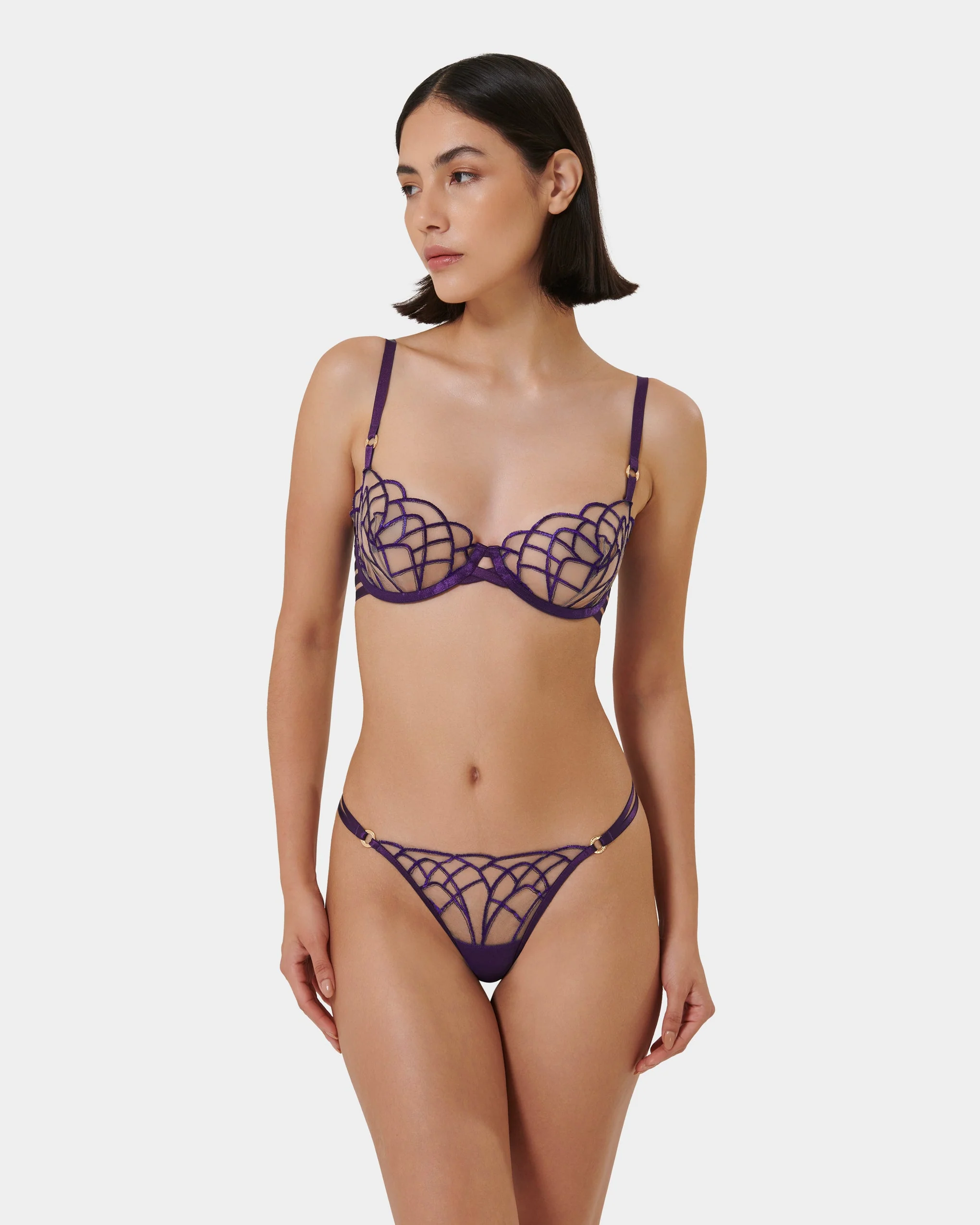 Beatrix Thong Acai Purple/Sheer - Image 2