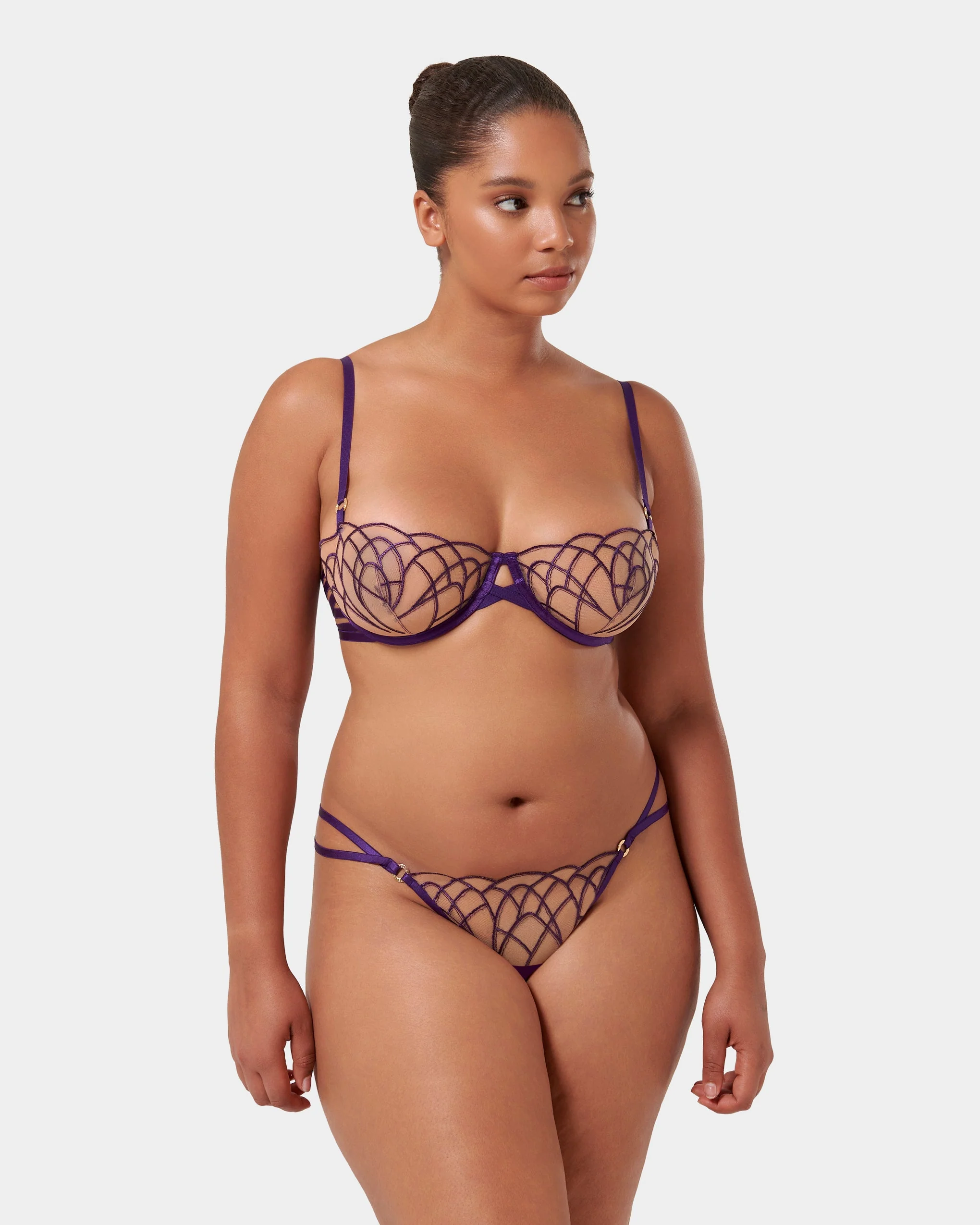 Beatrix Thong Acai Purple/Sheer - Image 9