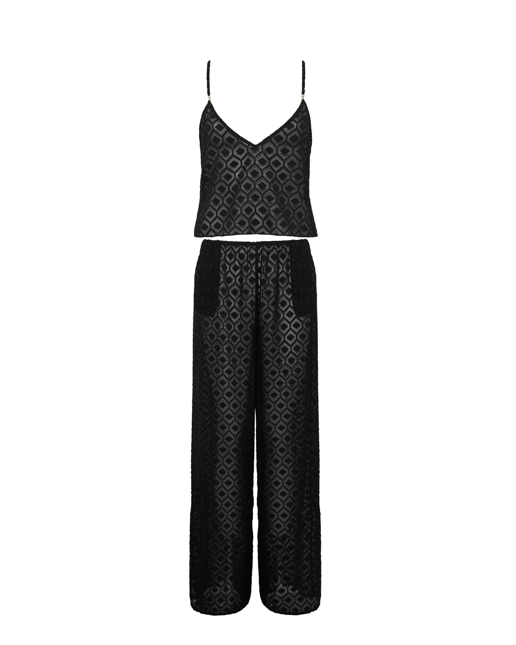 Cassat Cami & Trouser Set Black - Image 5