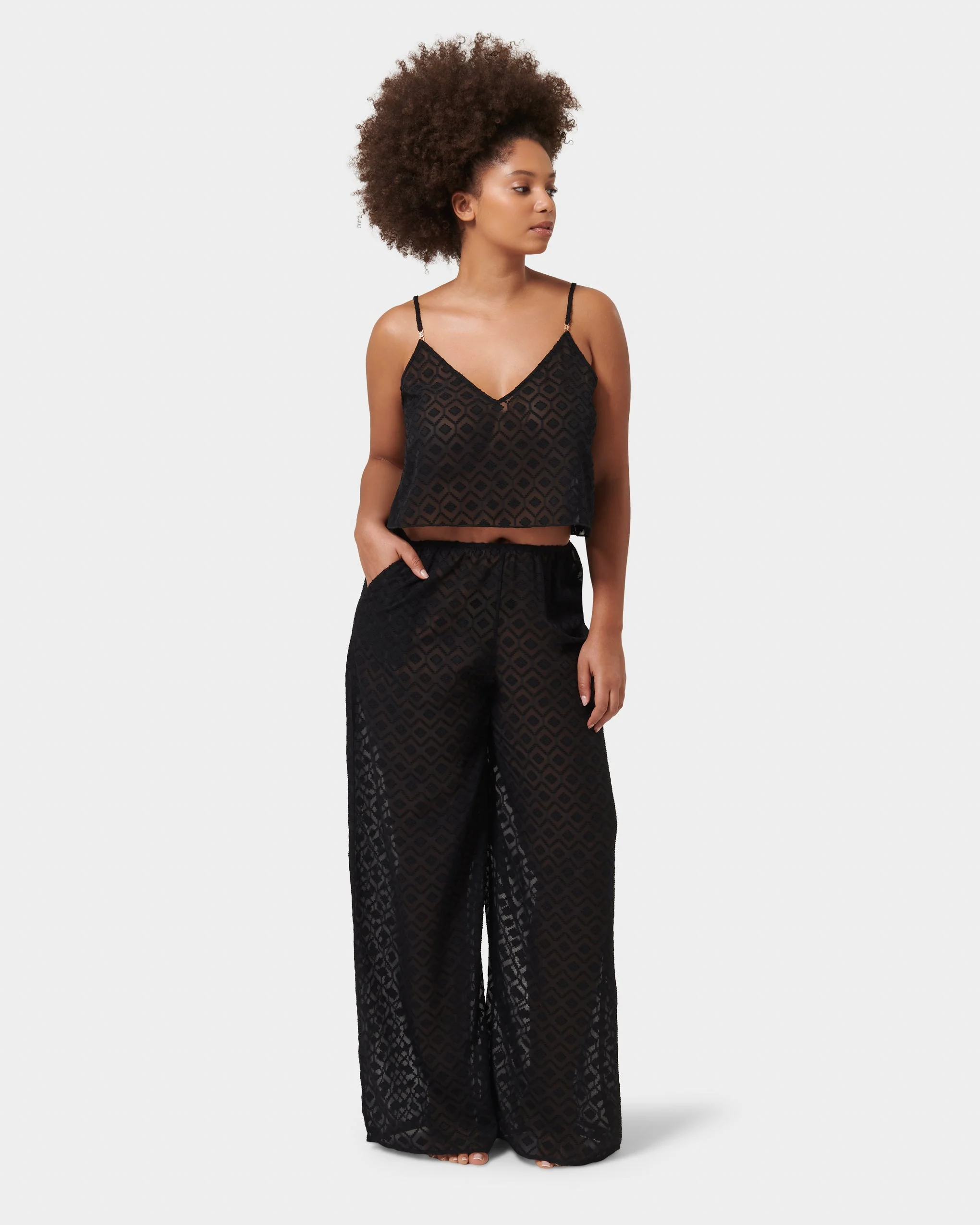 Cassat Cami & Trouser Set Black - Image 8
