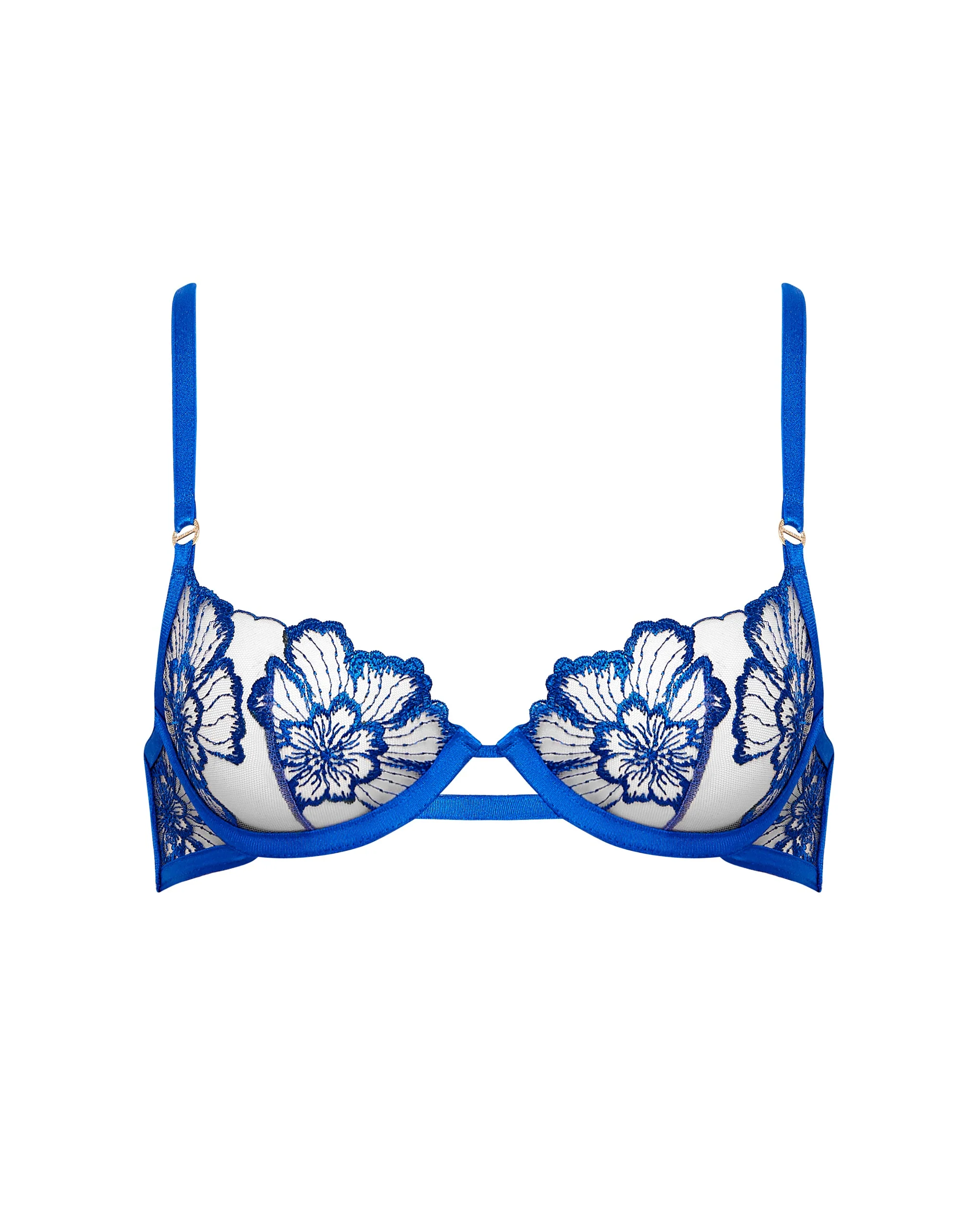 Catalina Embroidered Sheer Bra Blue - Image 5