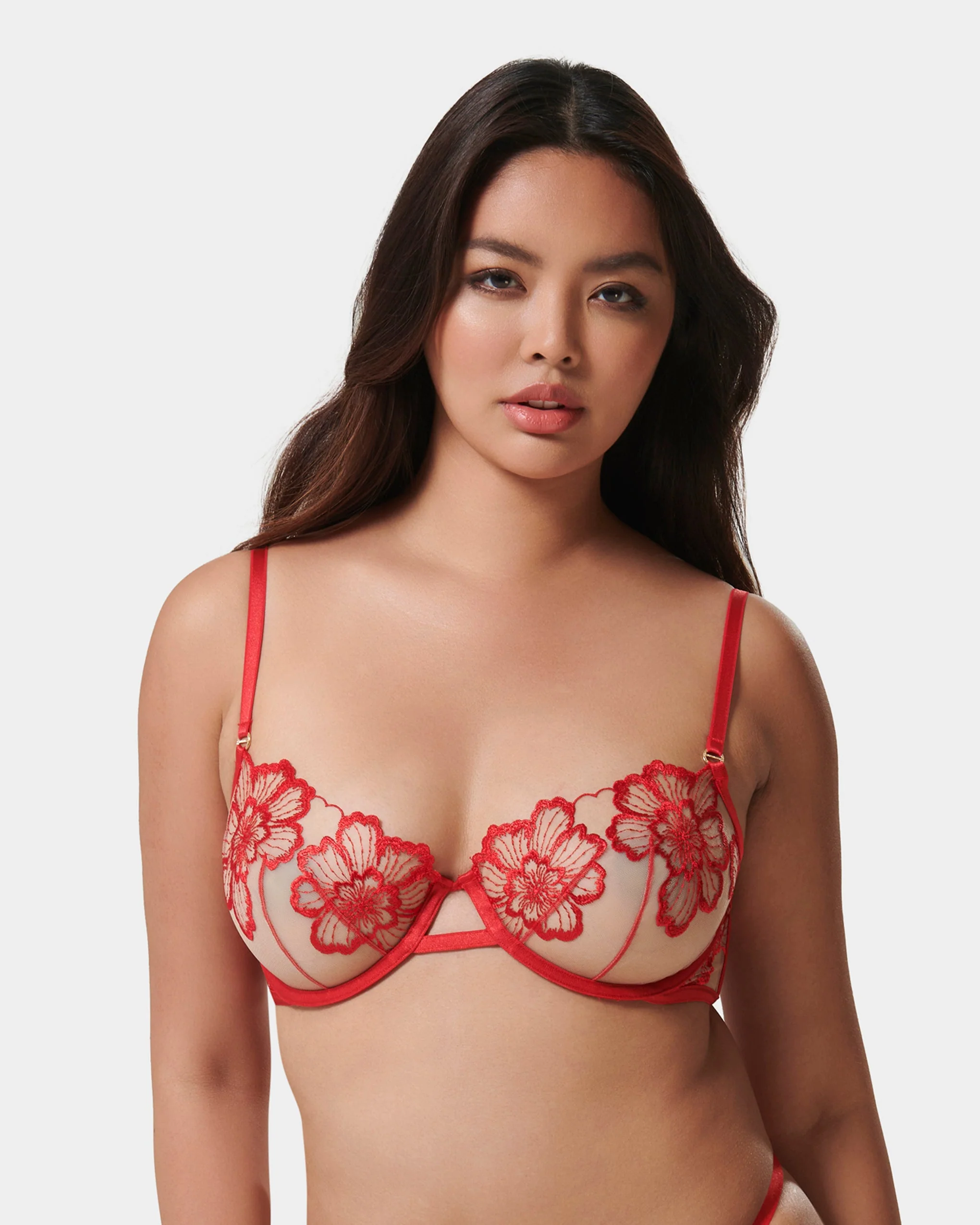 Catalina Wired Bra Red/Sheer - Image 9