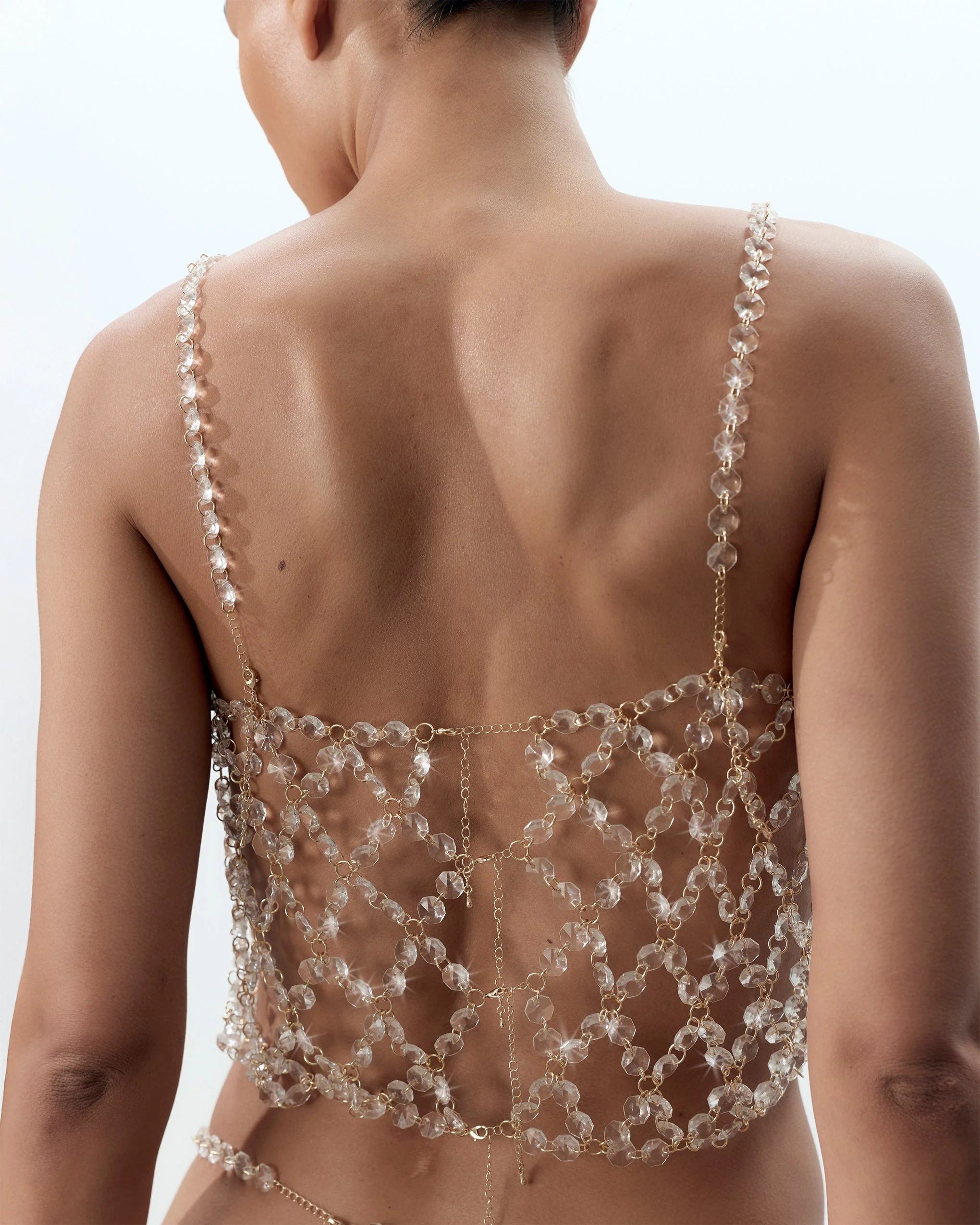 Crystal Cami Crop Top Clear - Image 3