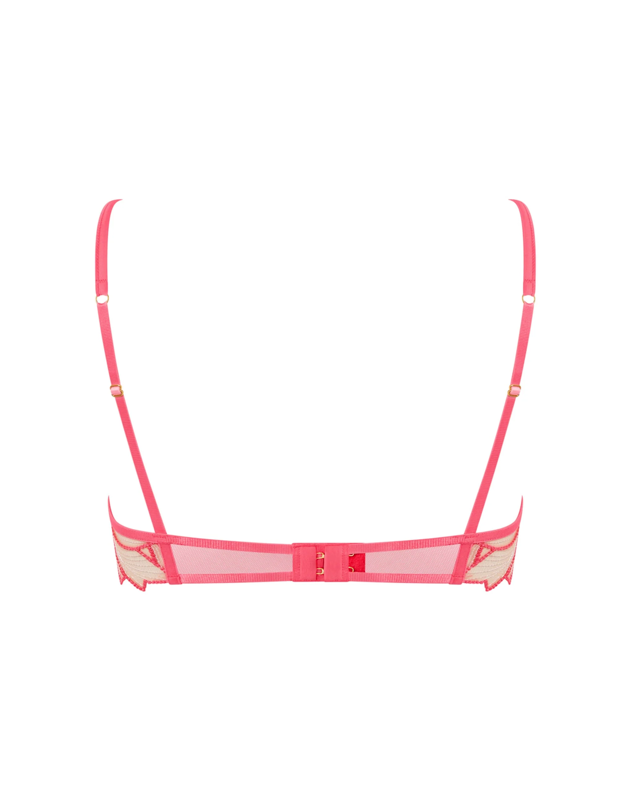Eden Sheer Longline Bra Pink Lemonade/White - Image 6
