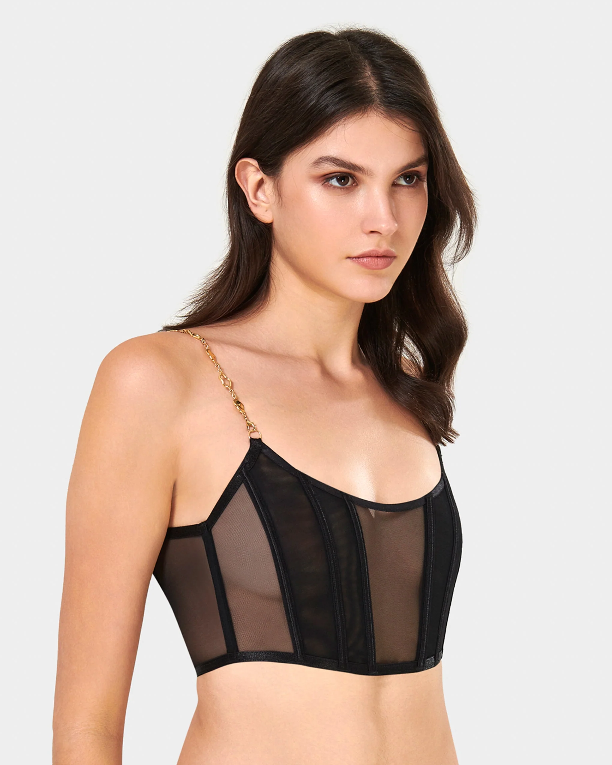 Emery Soft Bustier Black/Gold - Image 7
