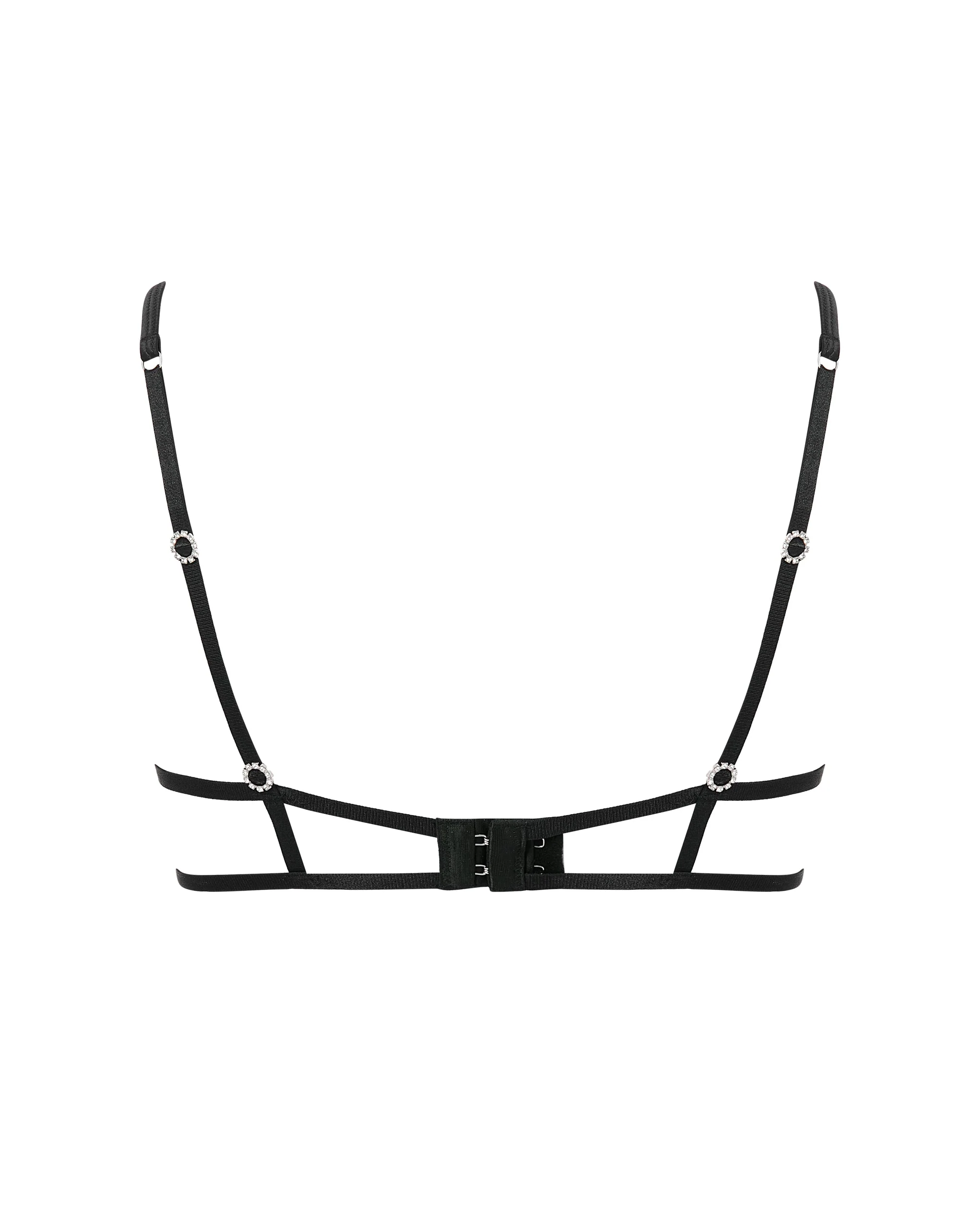 Estelle Open Diamante Bra Black/Silver - Image 6