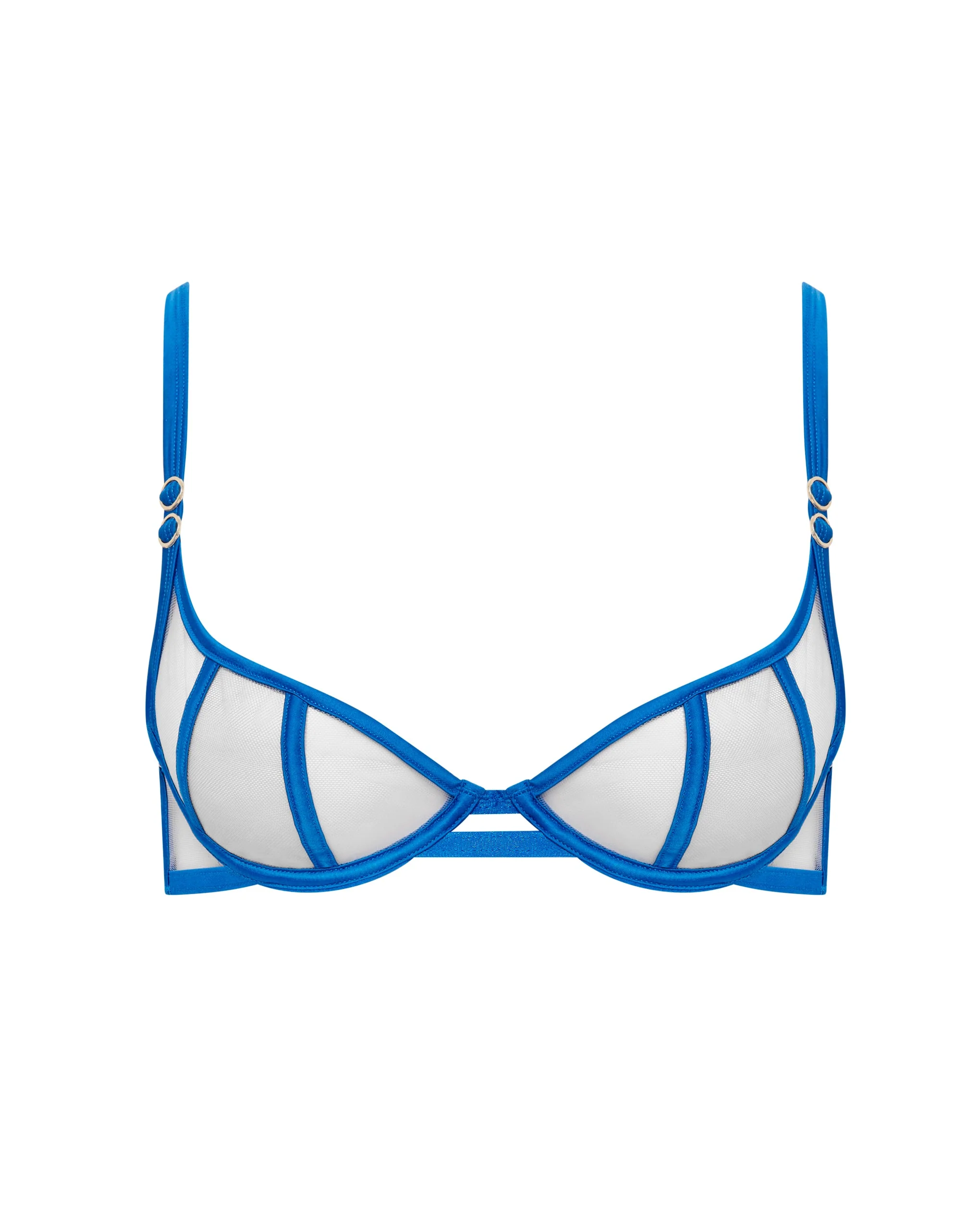 Etta Sheer Strappy Bra Blue - Image 5