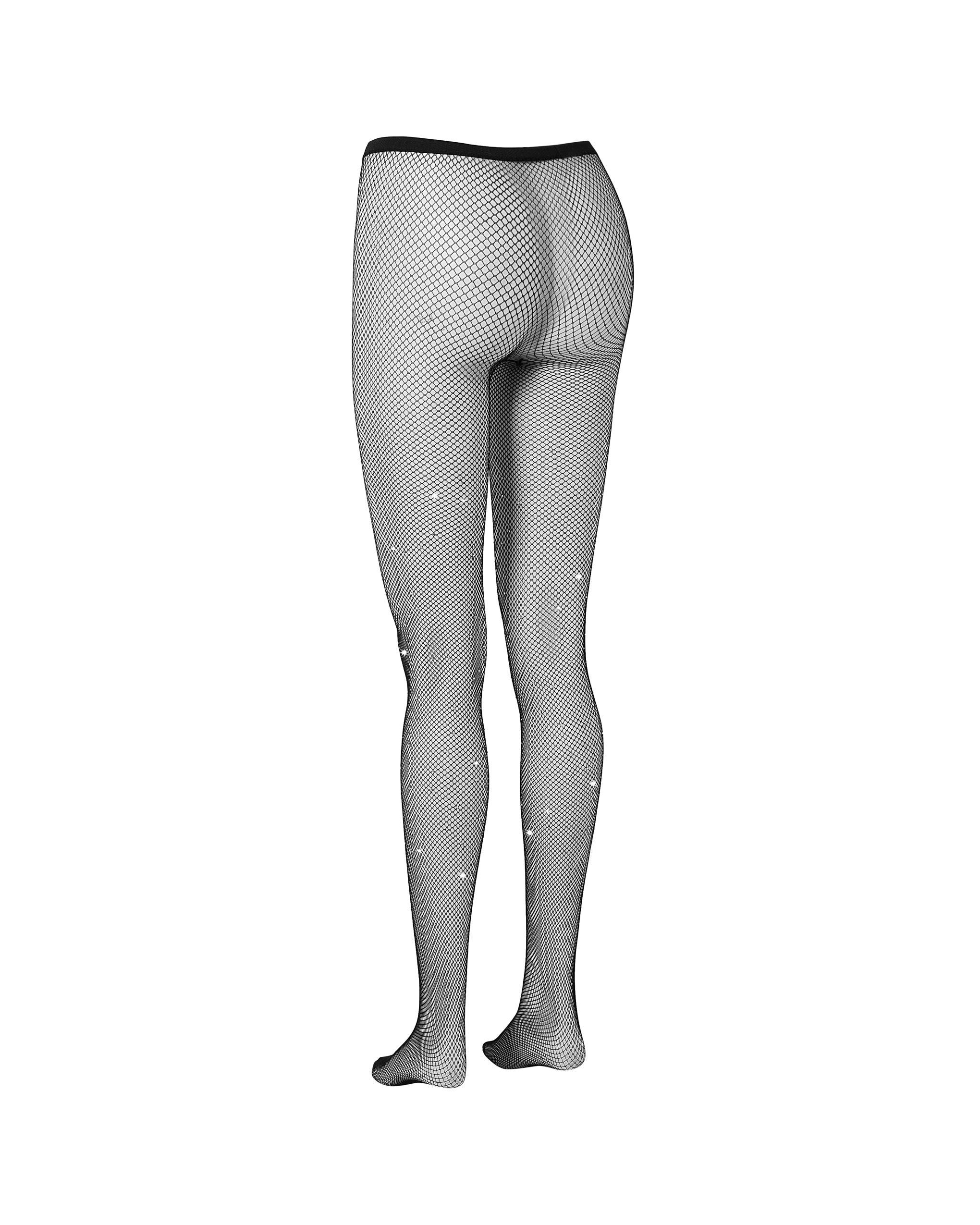 Fishnet Rhinestone Tights Black - Image 6