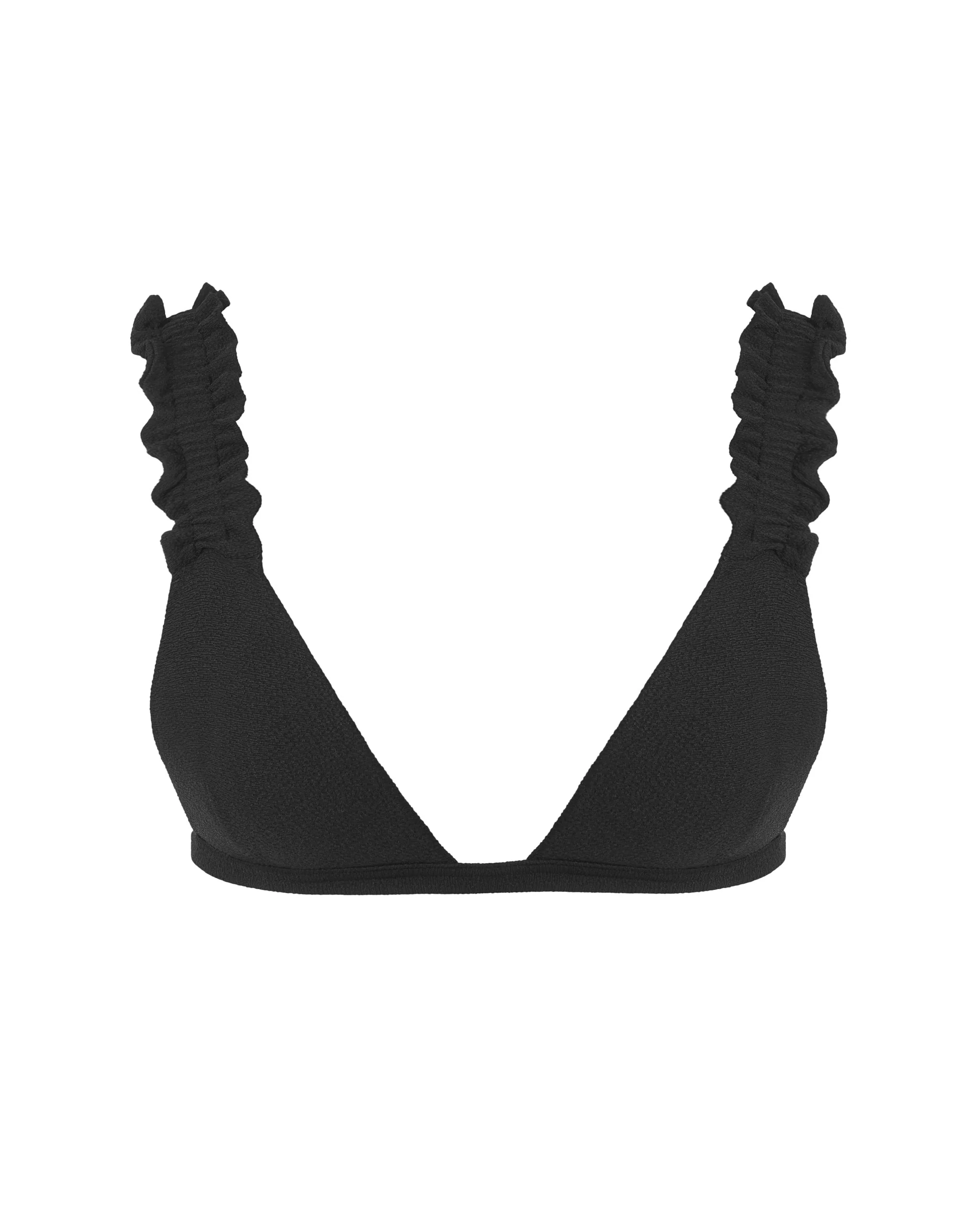 Flores Ruffle Bikini Top Black - Image 5
