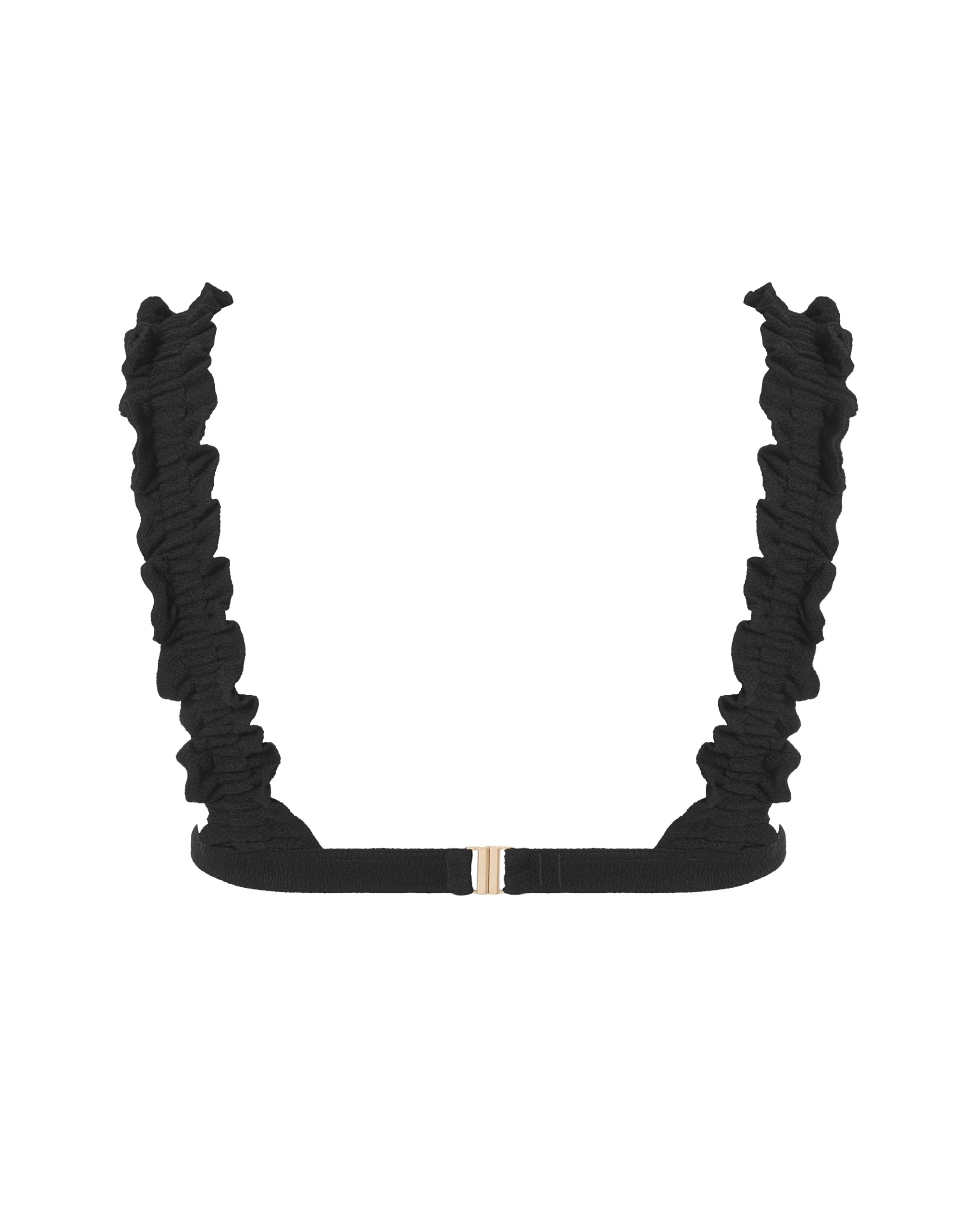 Flores Ruffle Bikini Top Black - Image 6
