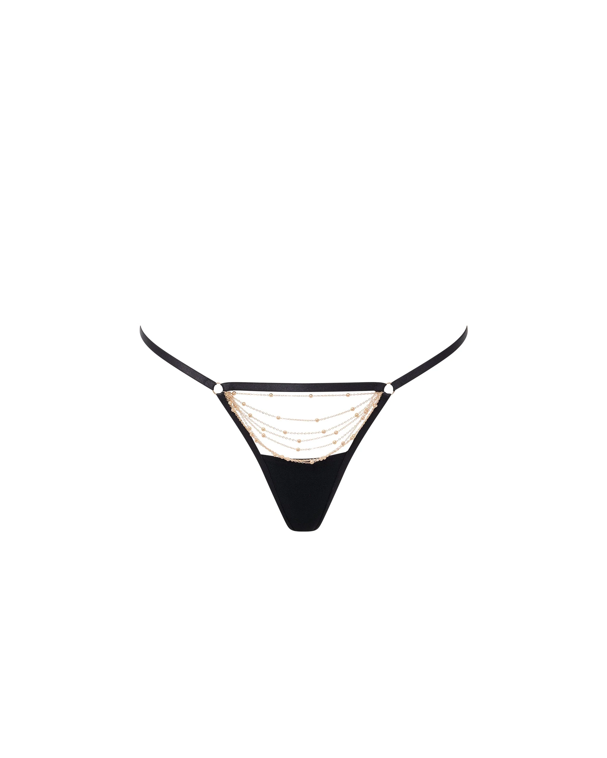 Frida Open Chain Thong Black/Gold - Image 5