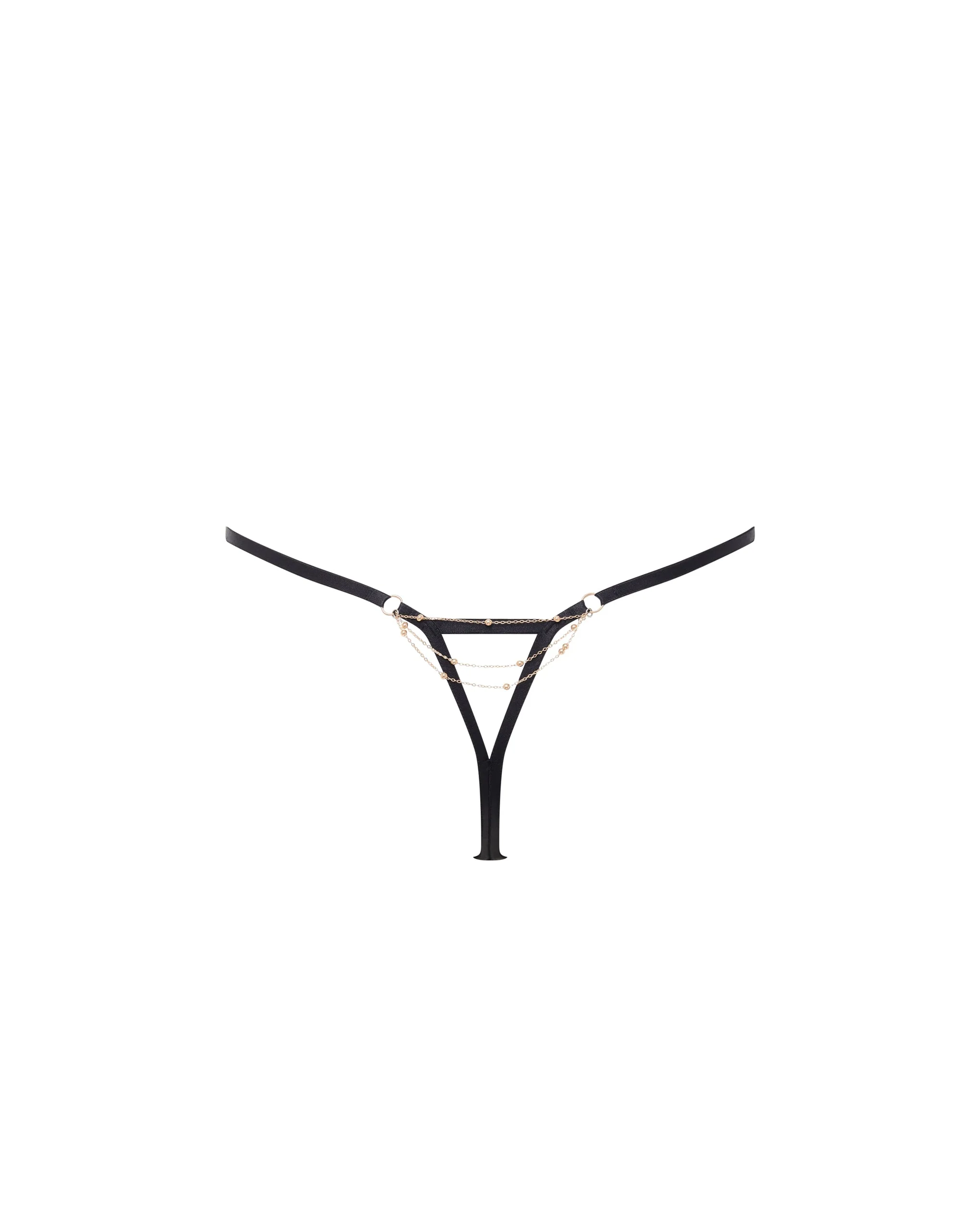 Frida Open Chain Thong Black/Gold - Image 6