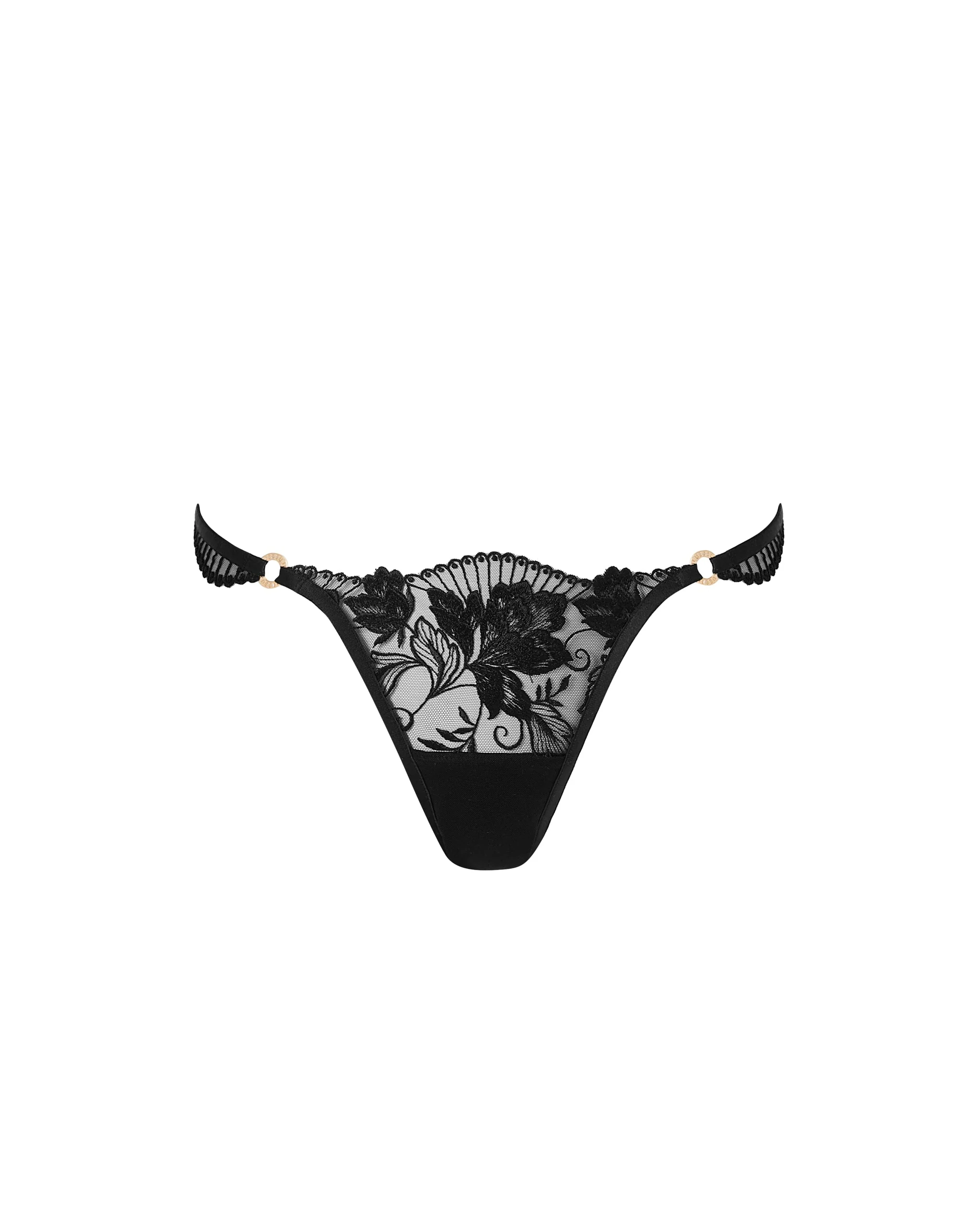 Gabriella Floral Embroidered Brief Black - Image 5