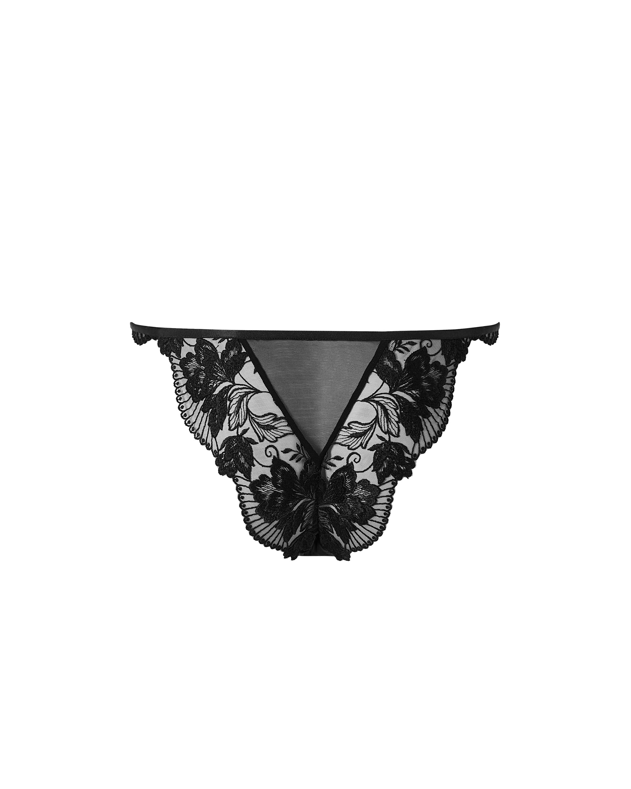 Gabriella Floral Embroidered Brief Black - Image 6