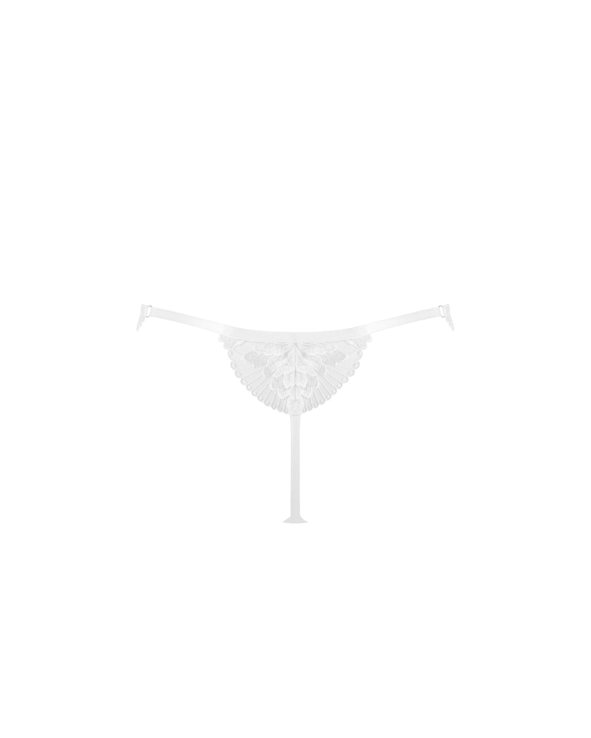 Gabriella Floral Embroidered Thong White - Image 6