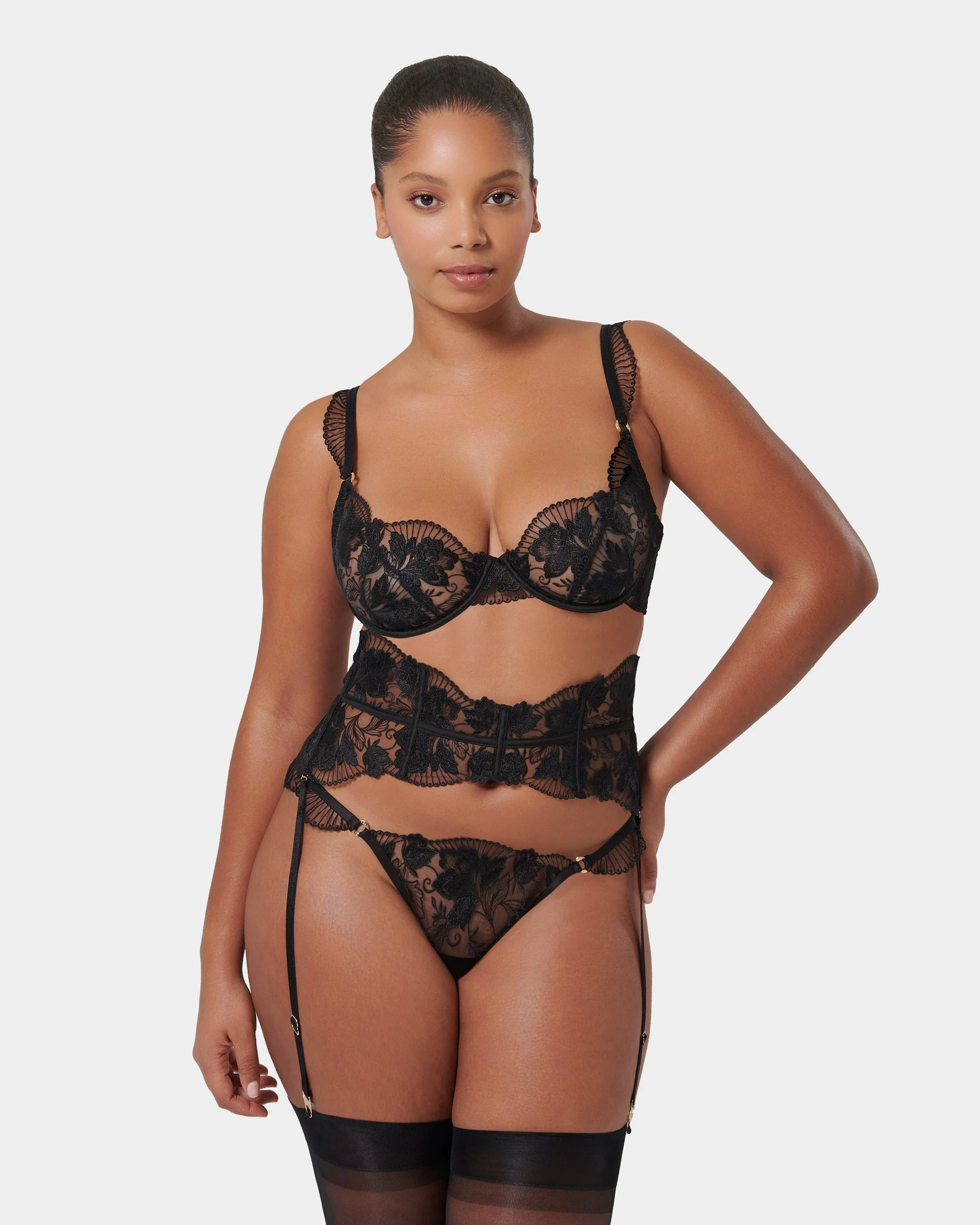Gabriella Detachable Waspie Suspender Black - Image 10