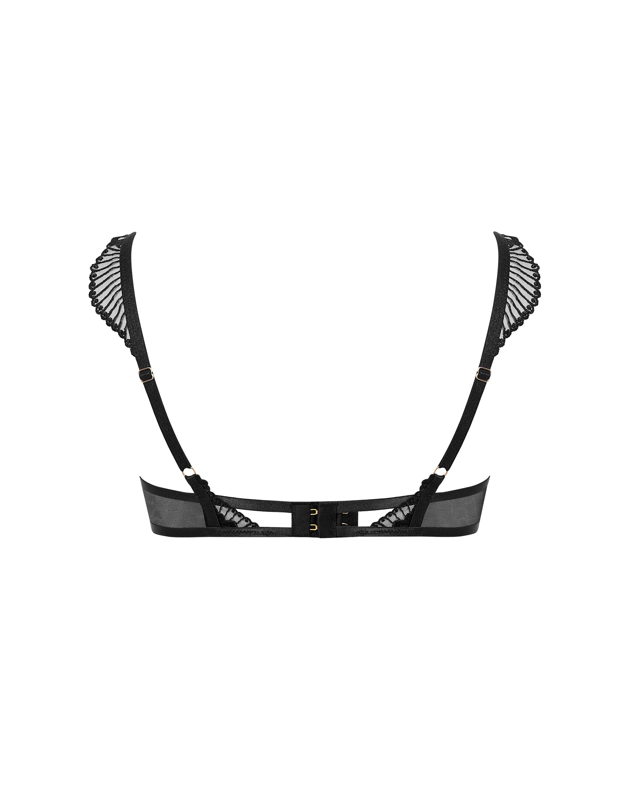 Gabriella Floral Embroidered Bra Black - Image 6