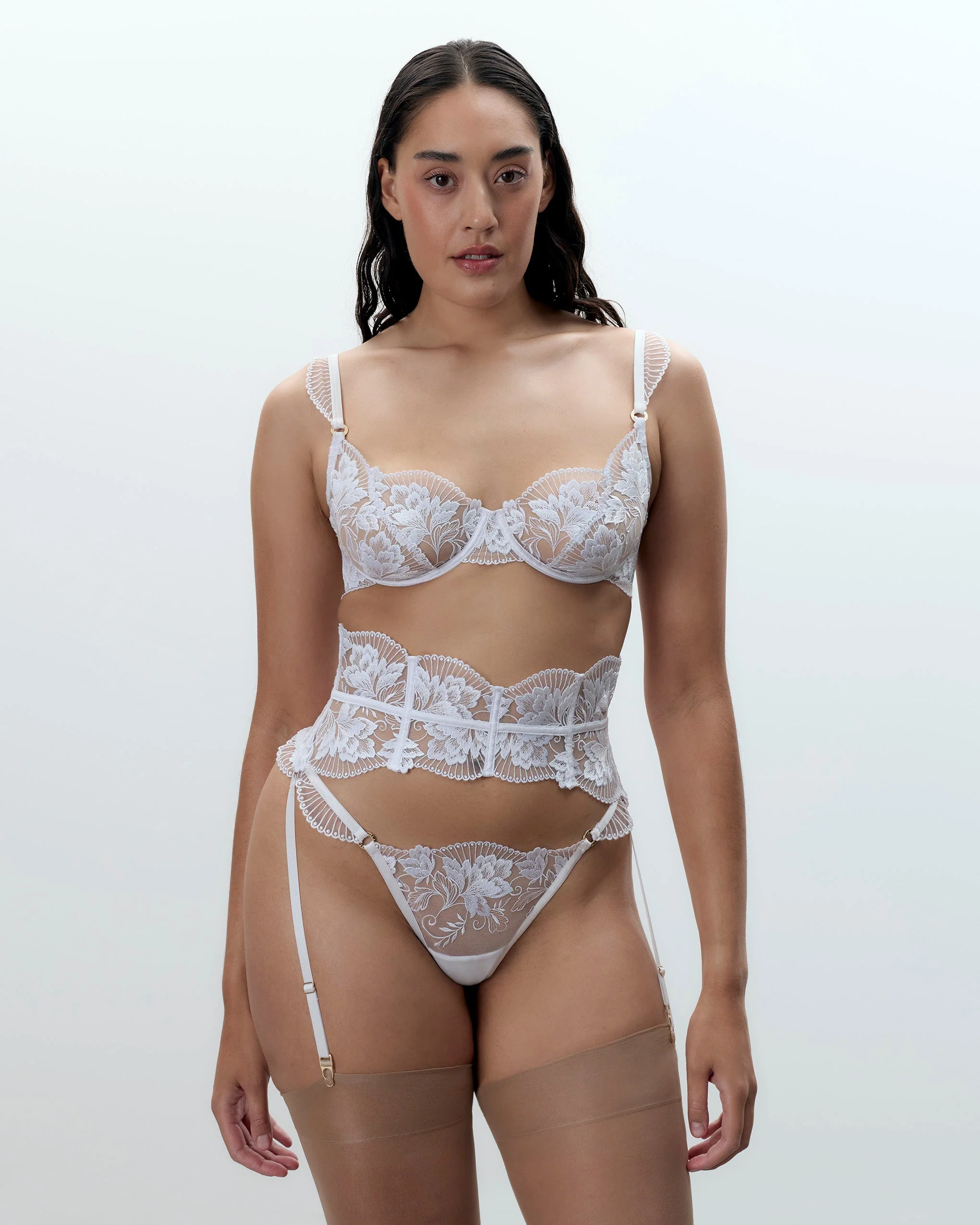 Gabriella Floral Embroidered Bra White - Image 2