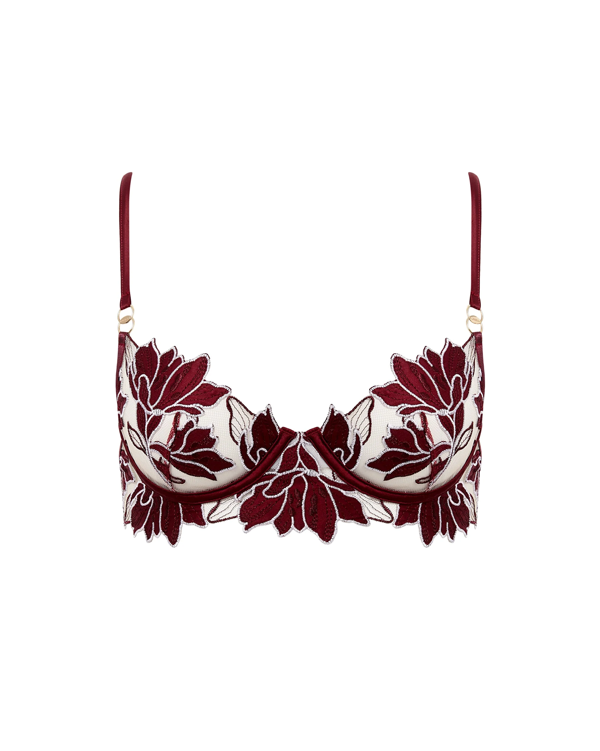 Geneva Embroidered Longline Bra Cherry - Image 5