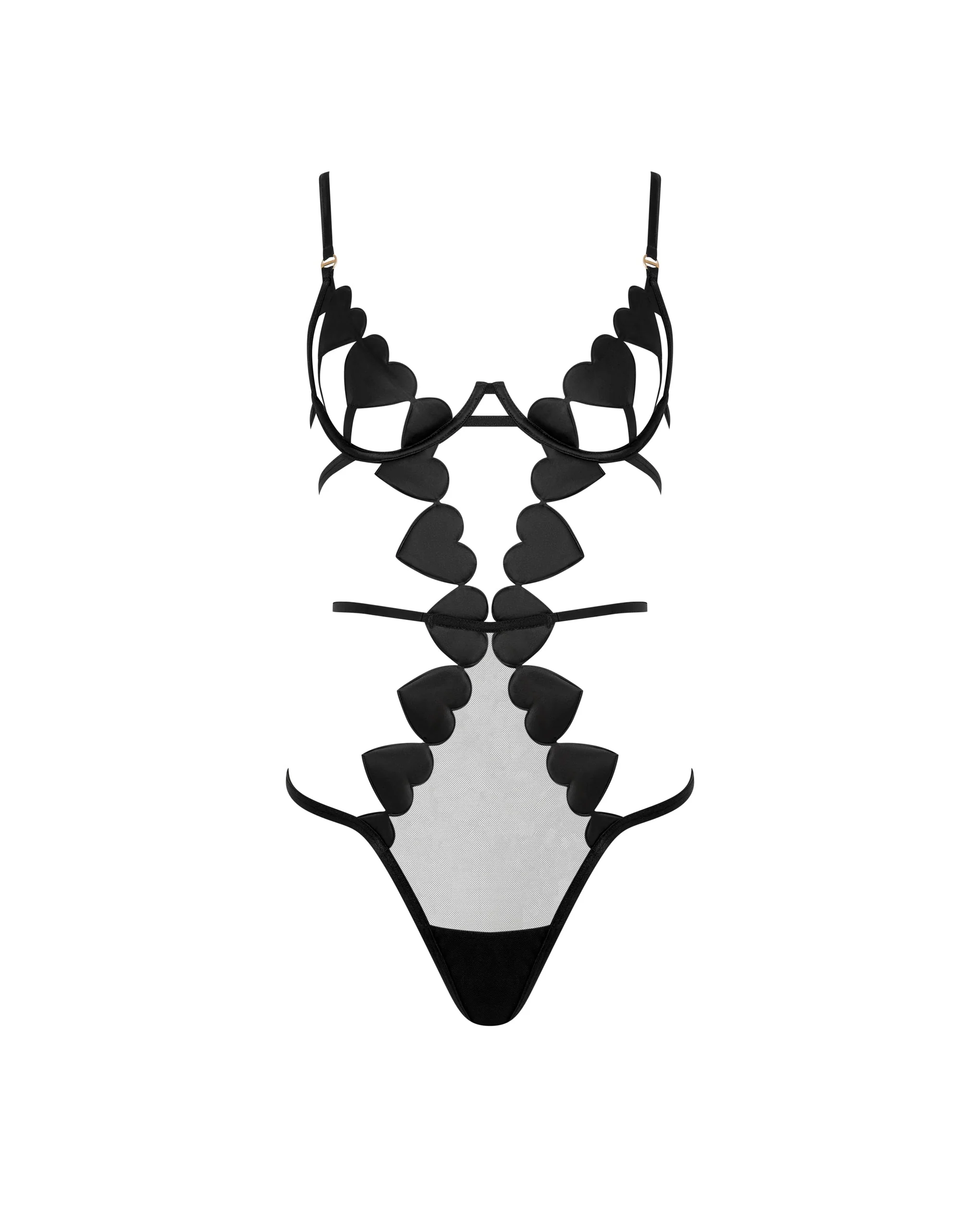 Gia Open Heart Bodysuit Black - Image 5