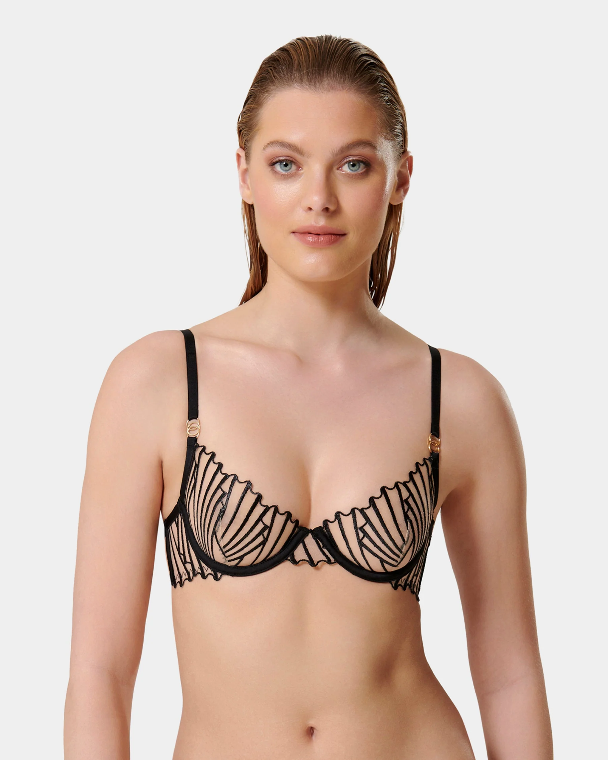Goya Wired Bra Black/Sheer - Image 9
