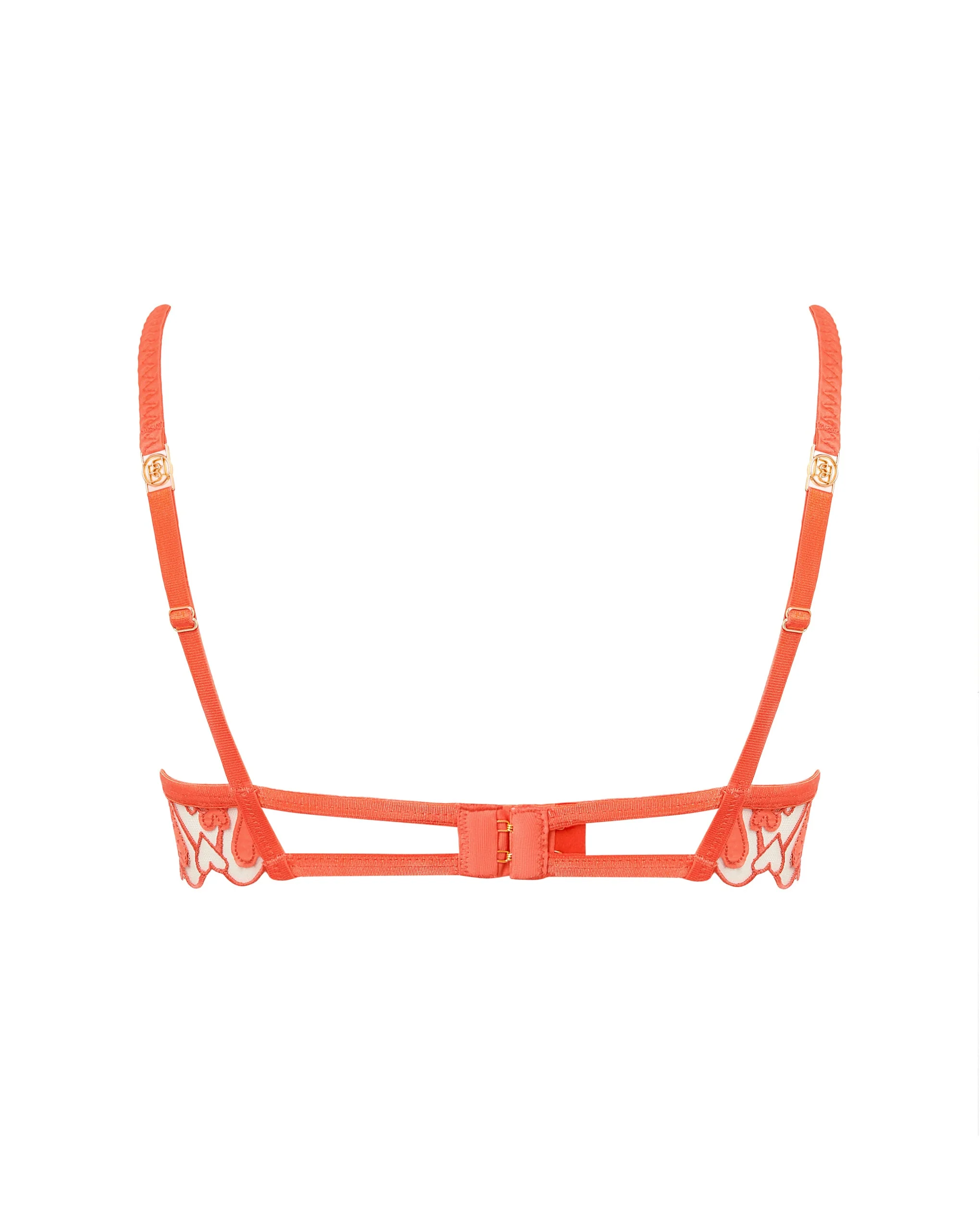 Harlow Heart Embroidered Bra Coral - Image 6