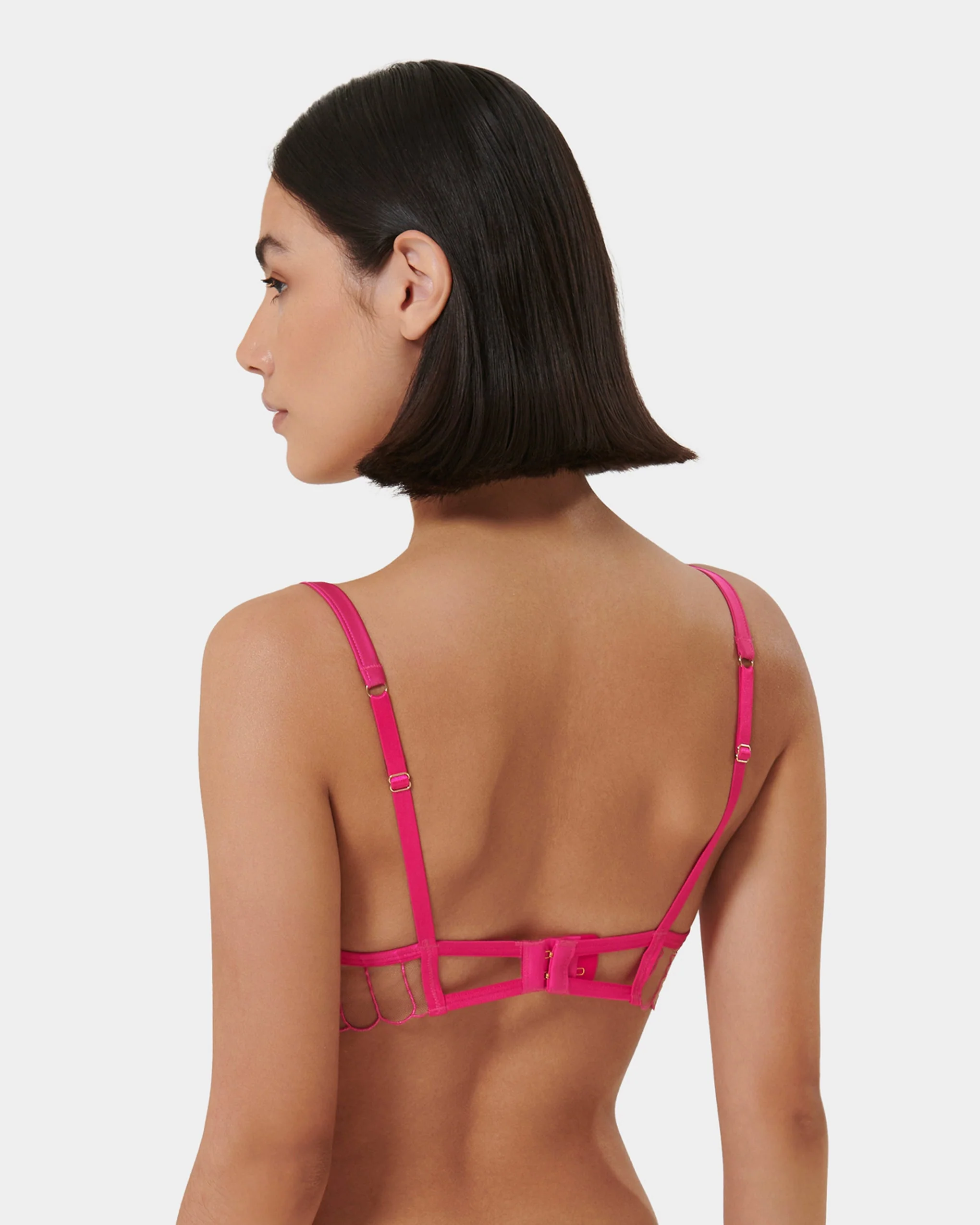 Imogen Embroidered Sheer Bra Pink - Image 3