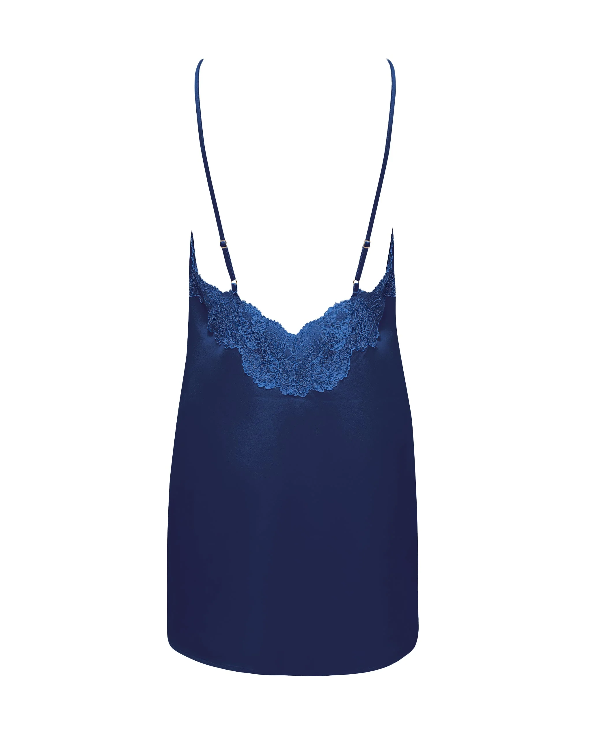 Isabella Satin Chemise Navy - Image 6