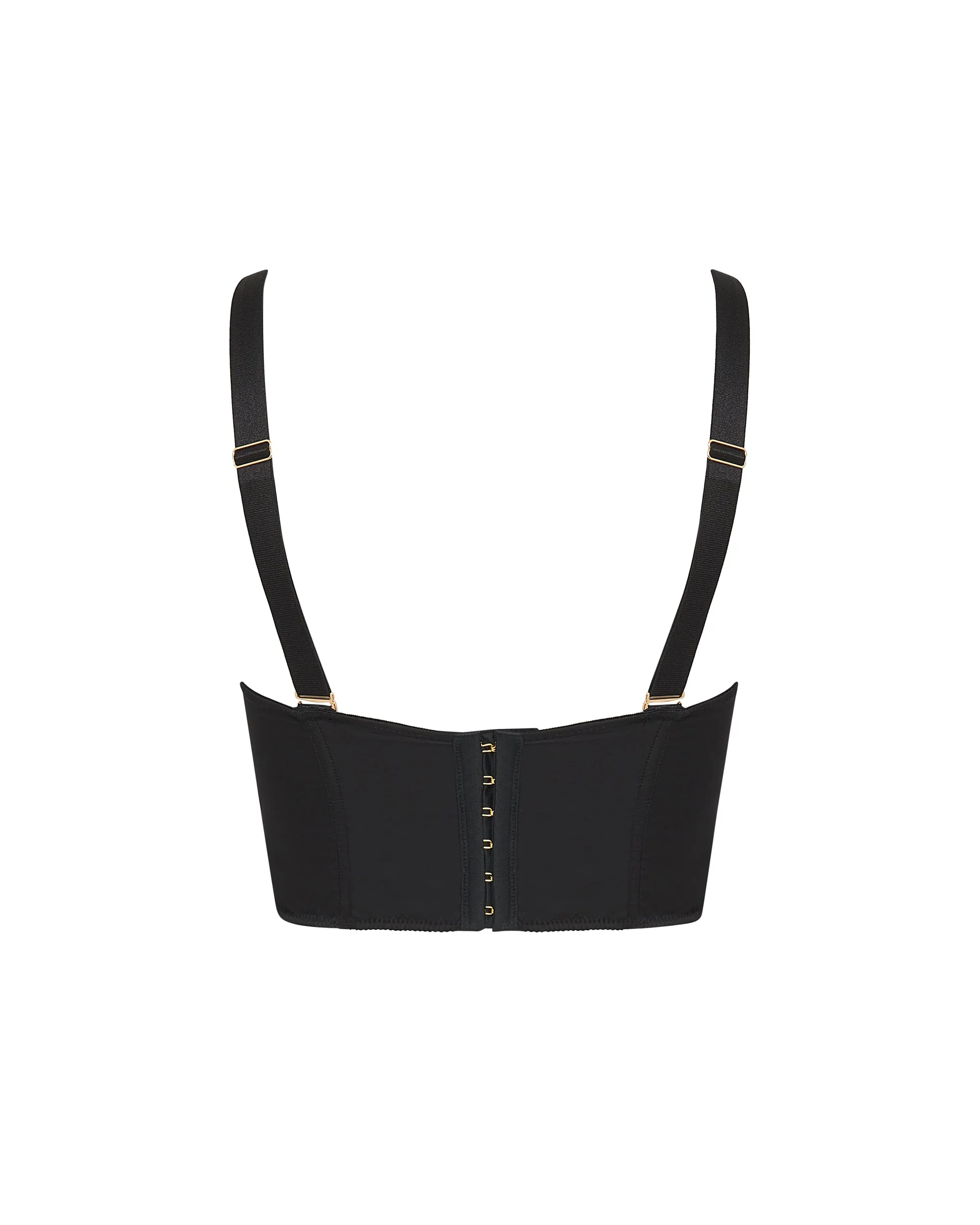 Jean Luxury Satin Wired Corset Black - Image 6