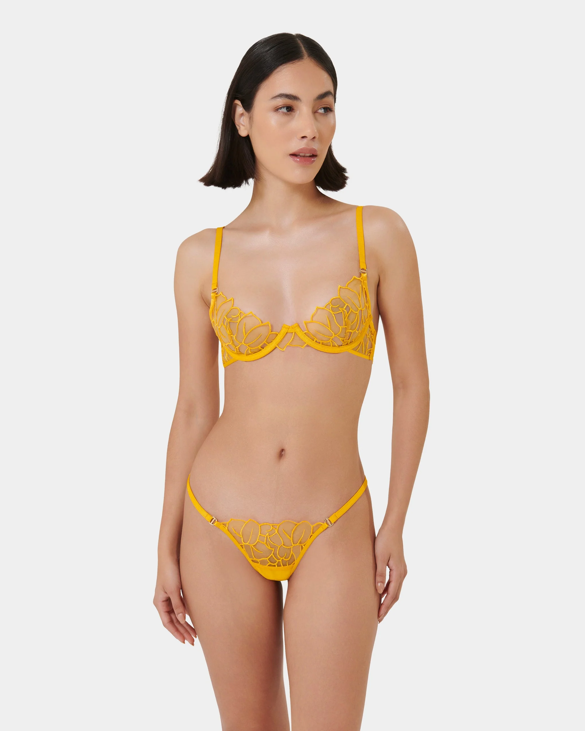 Laurel Leaf Embroidered Bra Gold - Image 2