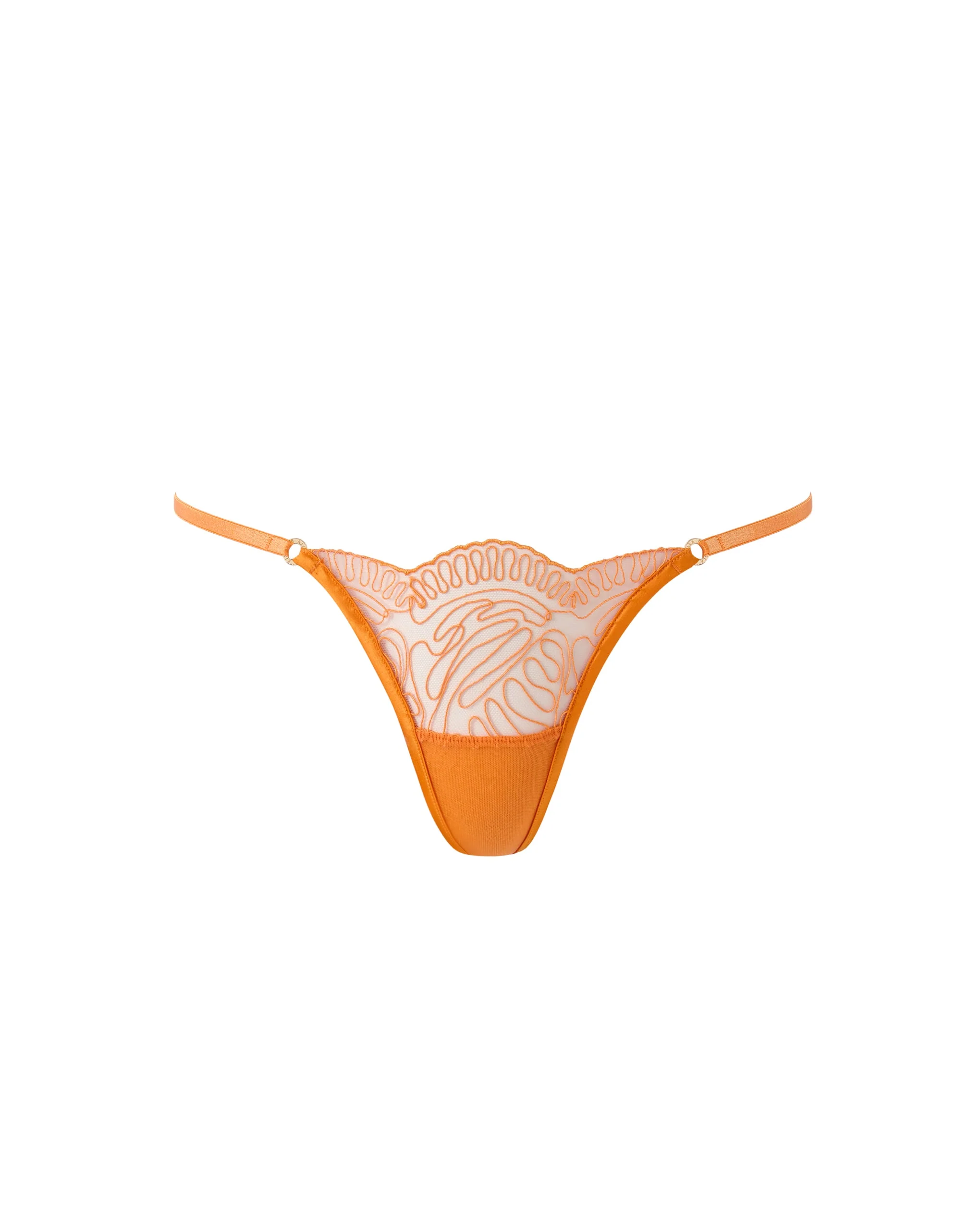 Leliana Embroidered String Thong Orange Peel - Image 5