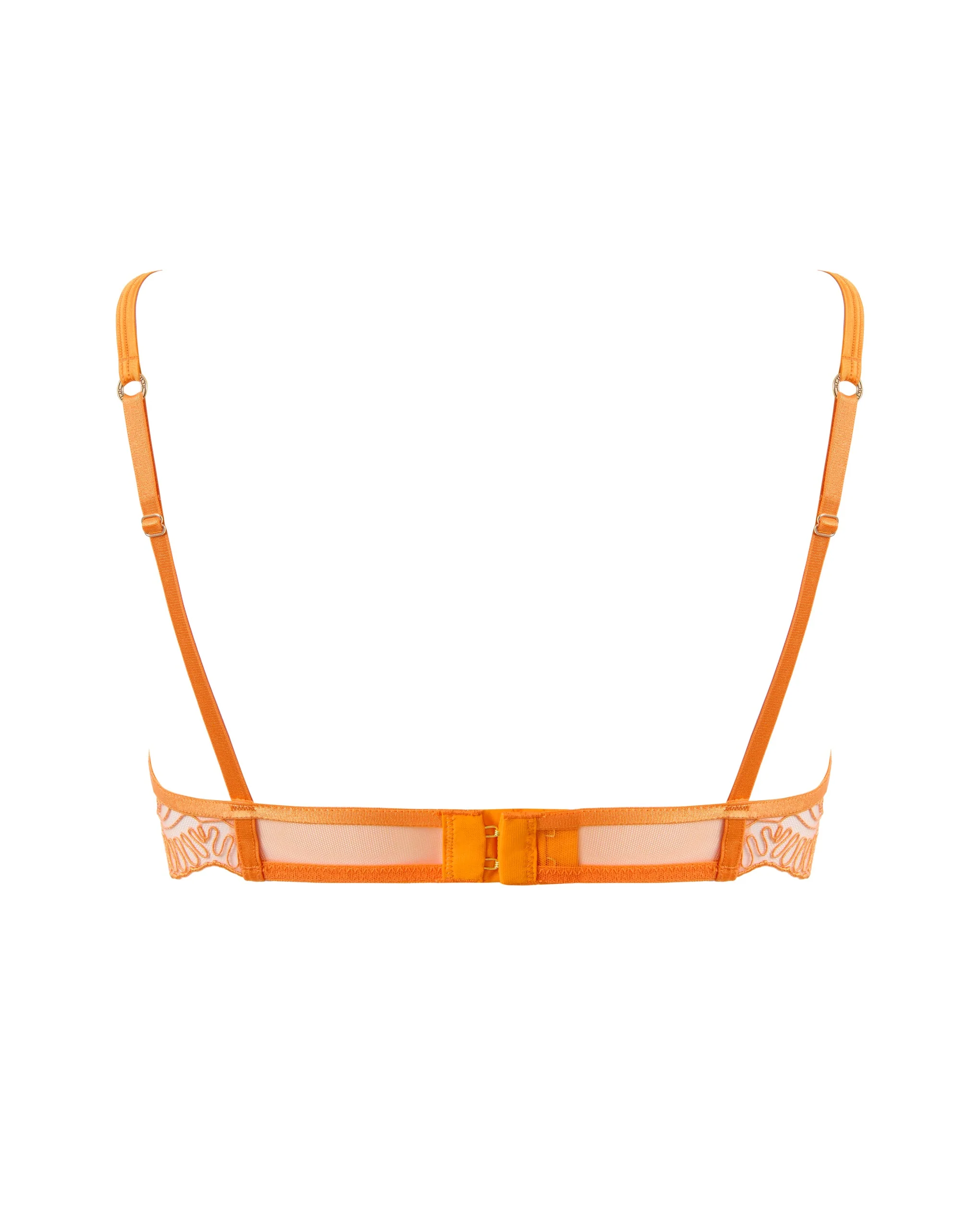 Leliana Embroidered Plunge Bra Orange Peel - Image 6