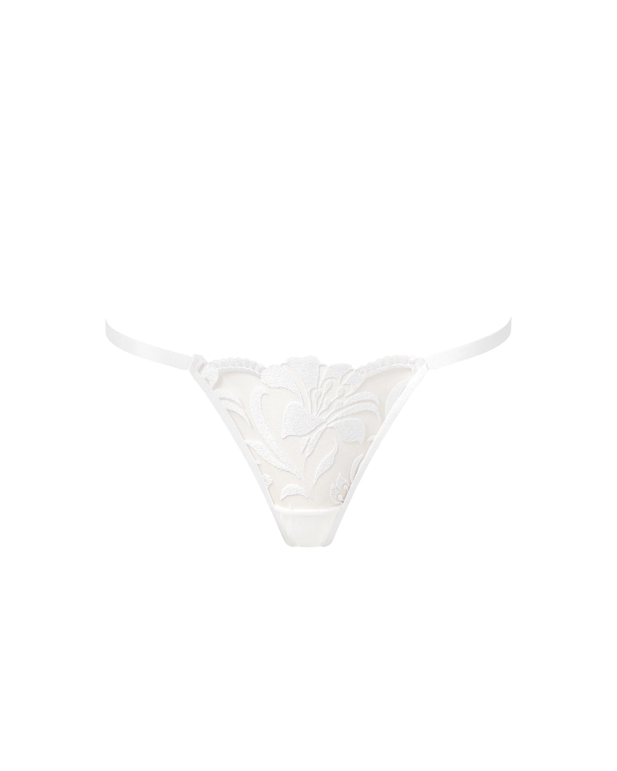 Leonora Floral Embroidered Thong White - Image 5