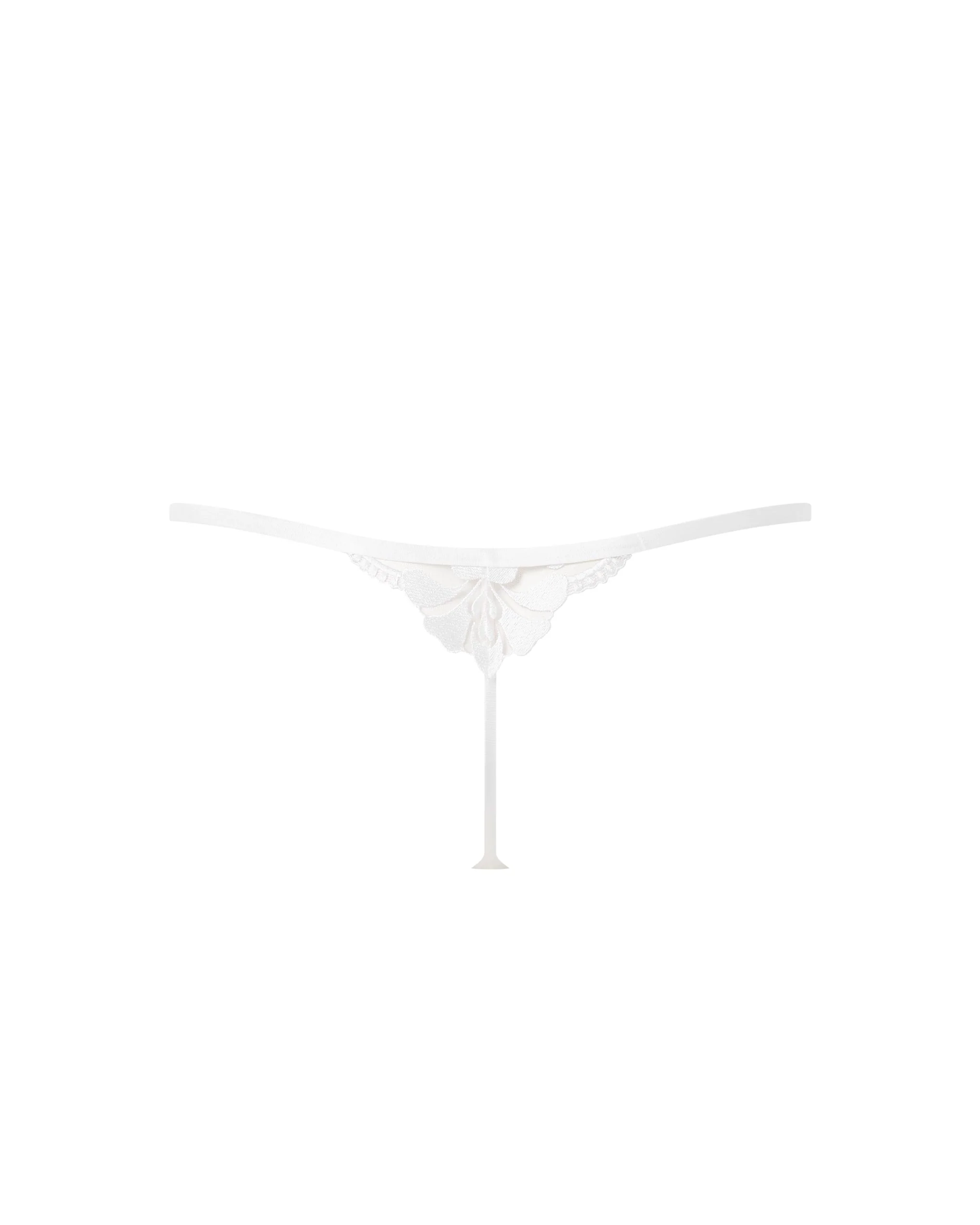 Leonora Floral Embroidered Thong White - Image 6