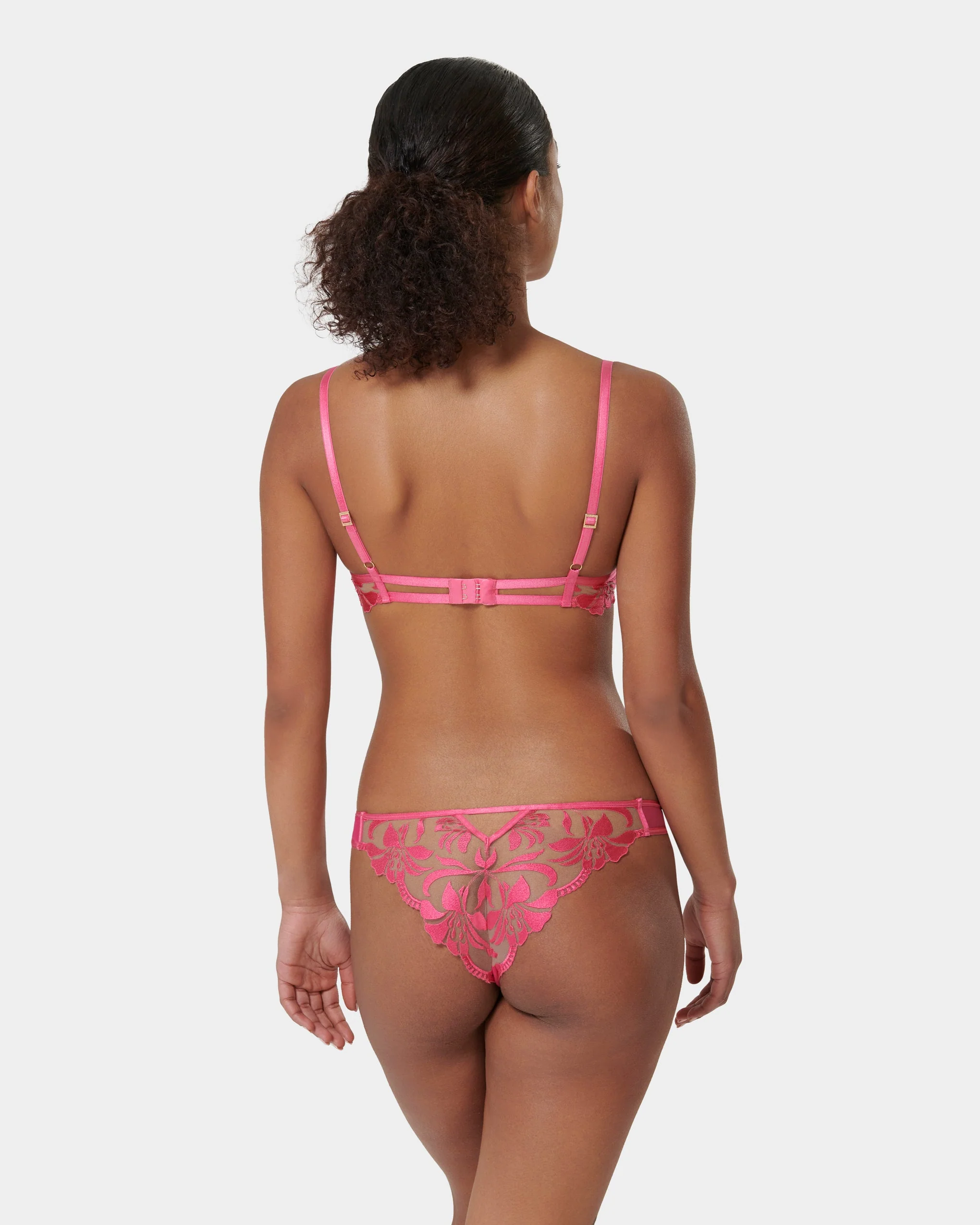 Leonora Wired Bra Fuchsia Pink/Sheer - Image 8
