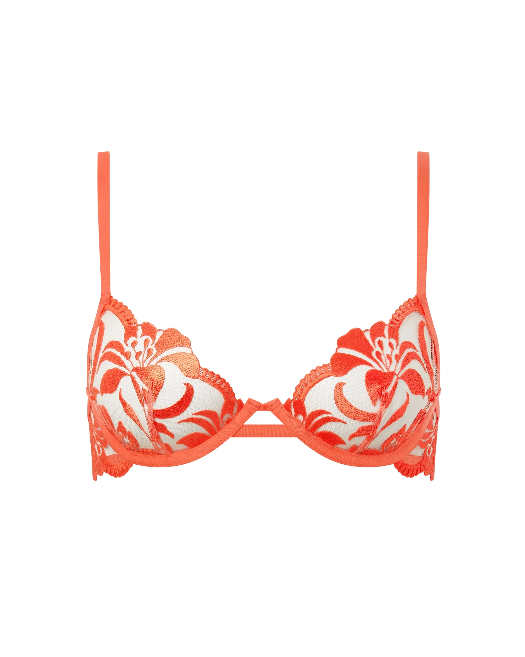 Leonora Floral Embroidered Bra Coral - Image 5