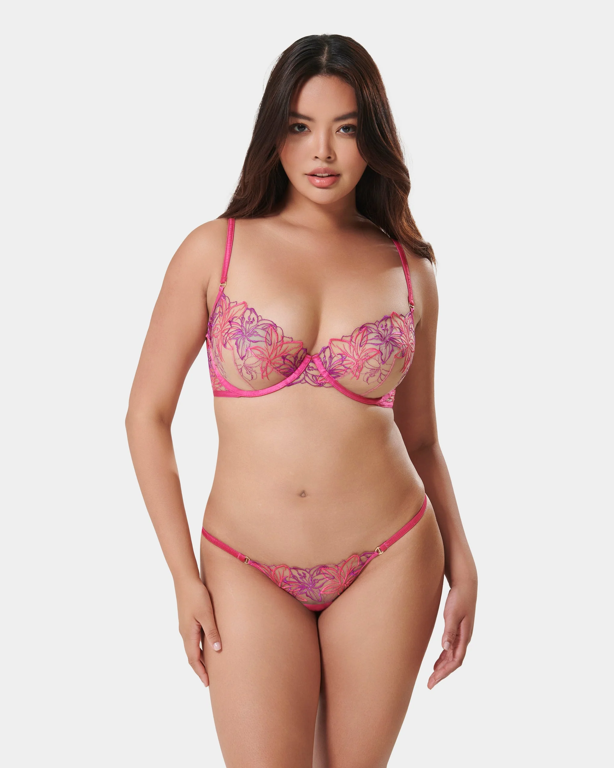 Lilly Bra Fuchsia Pink/Bright Violet/Sheer - Image 2