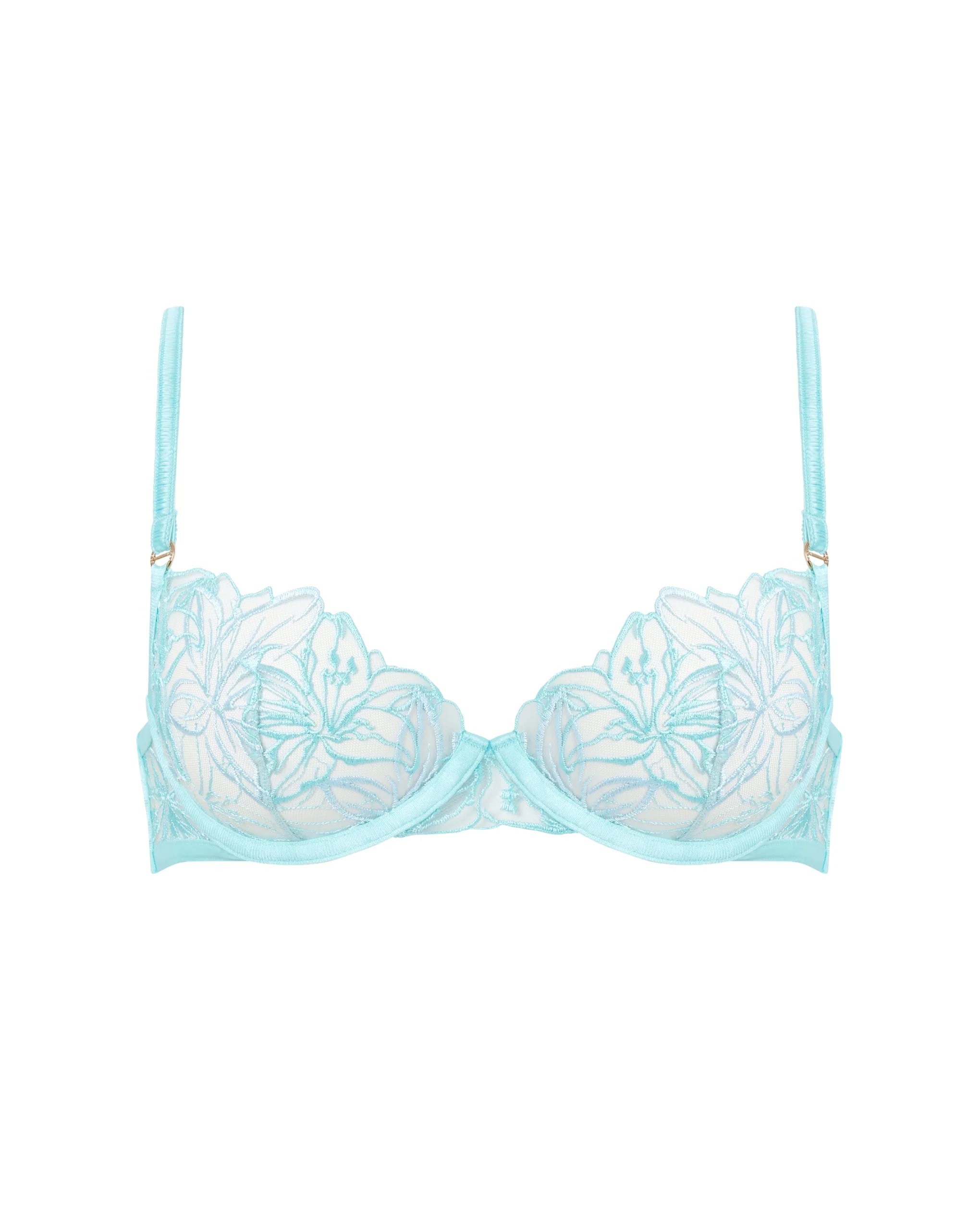 Lilly Floral Embroidered Bra Blue - Image 5