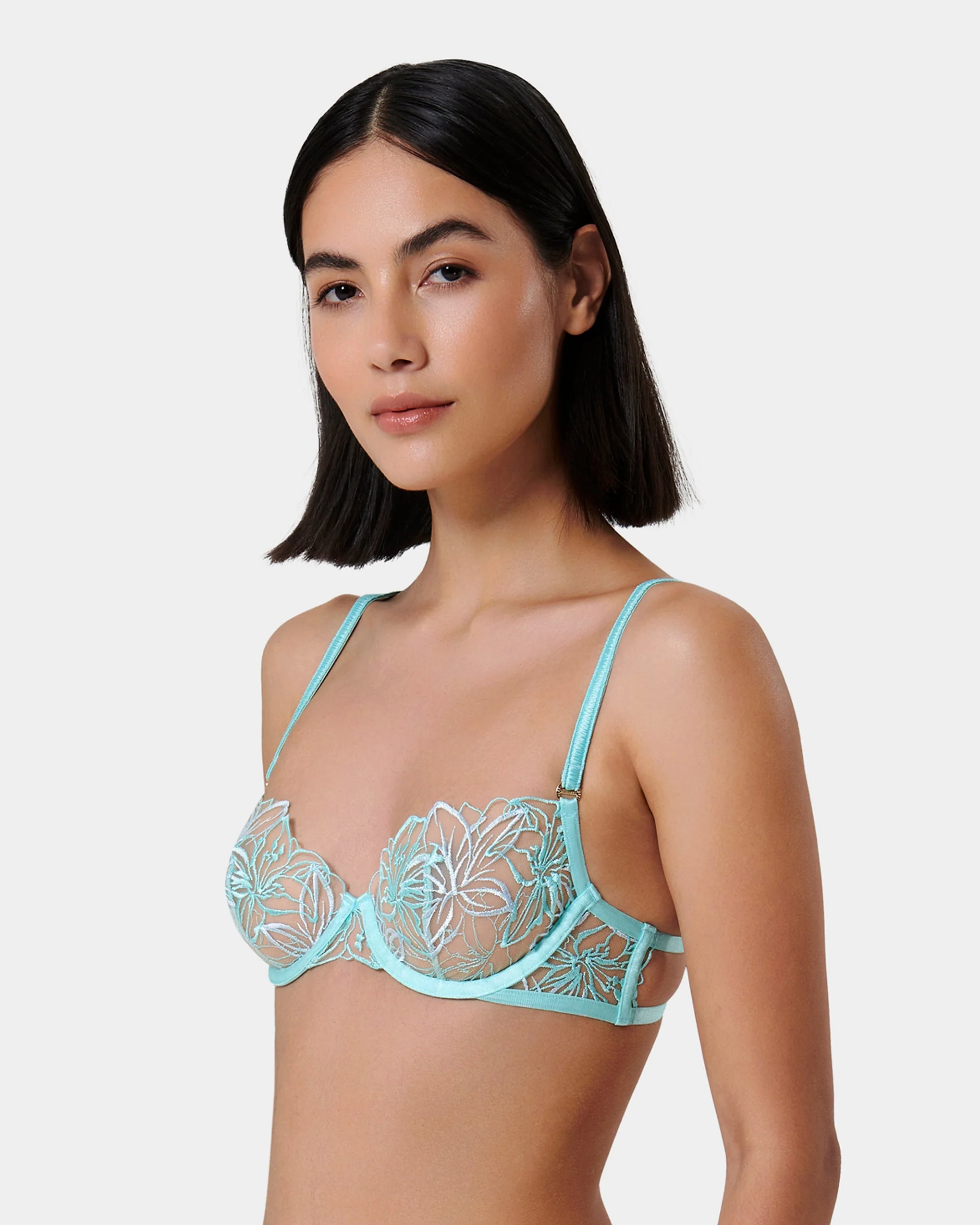 Lilly Floral Embroidered Bra Blue - Image 8